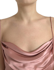 Dolce & Gabbana Pink Silk Spaghetti Straps Long Gown Dress -   -  Dolce & Gabbana.