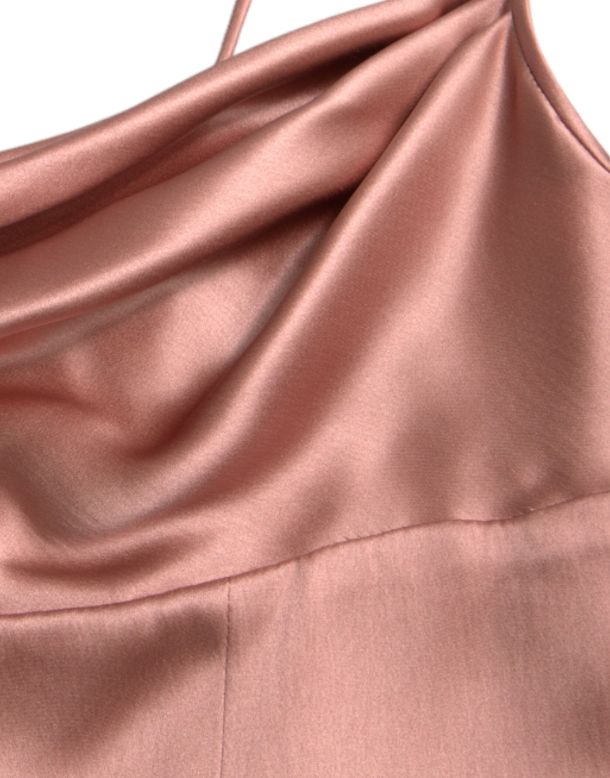 Dolce & Gabbana Pink Silk Spaghetti Straps Long Gown Dress -   -  Dolce & Gabbana.