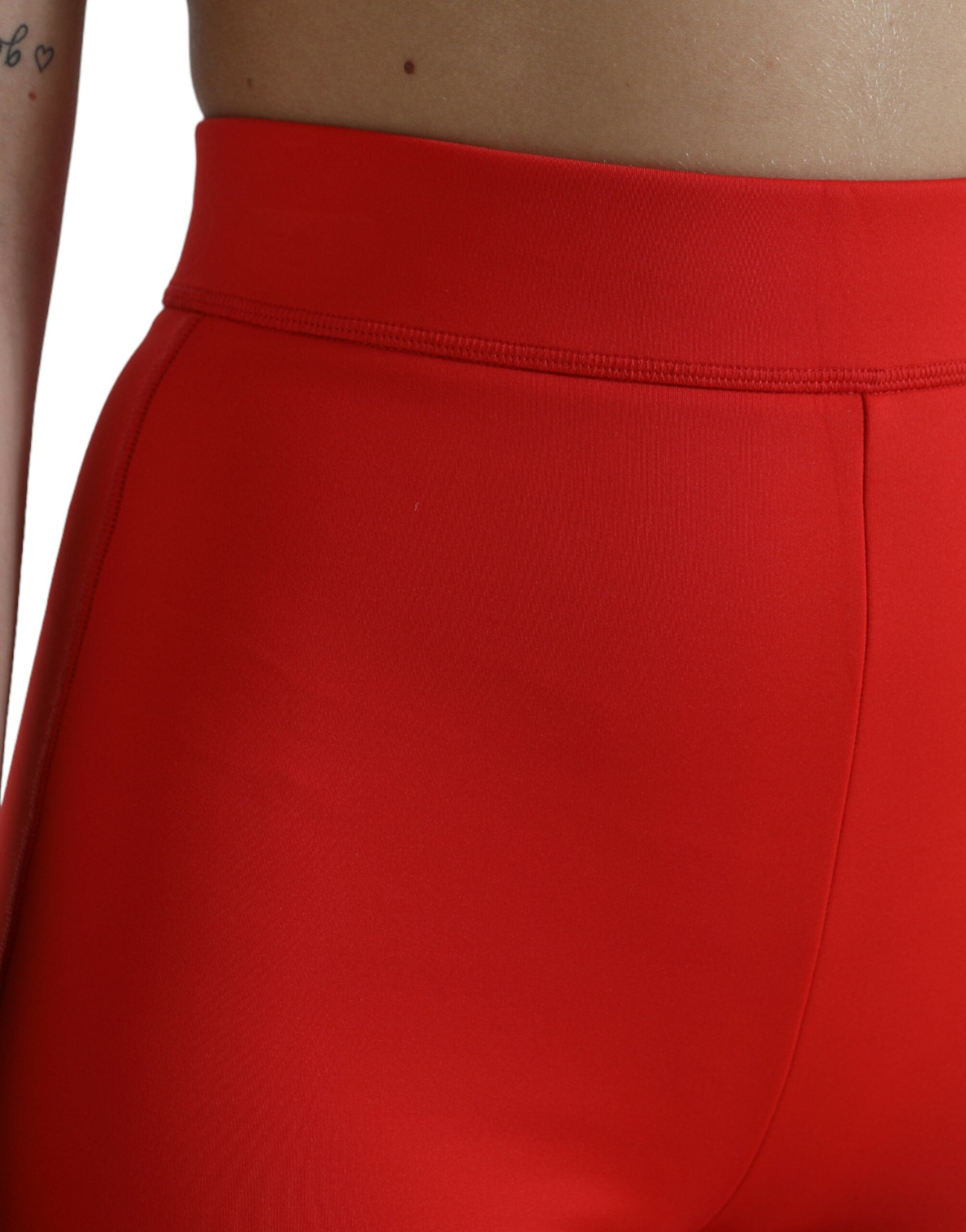 Dolce & Gabbana Red Nylon Stretch Slim Leggings Pants -   -  Dolce & Gabbana.