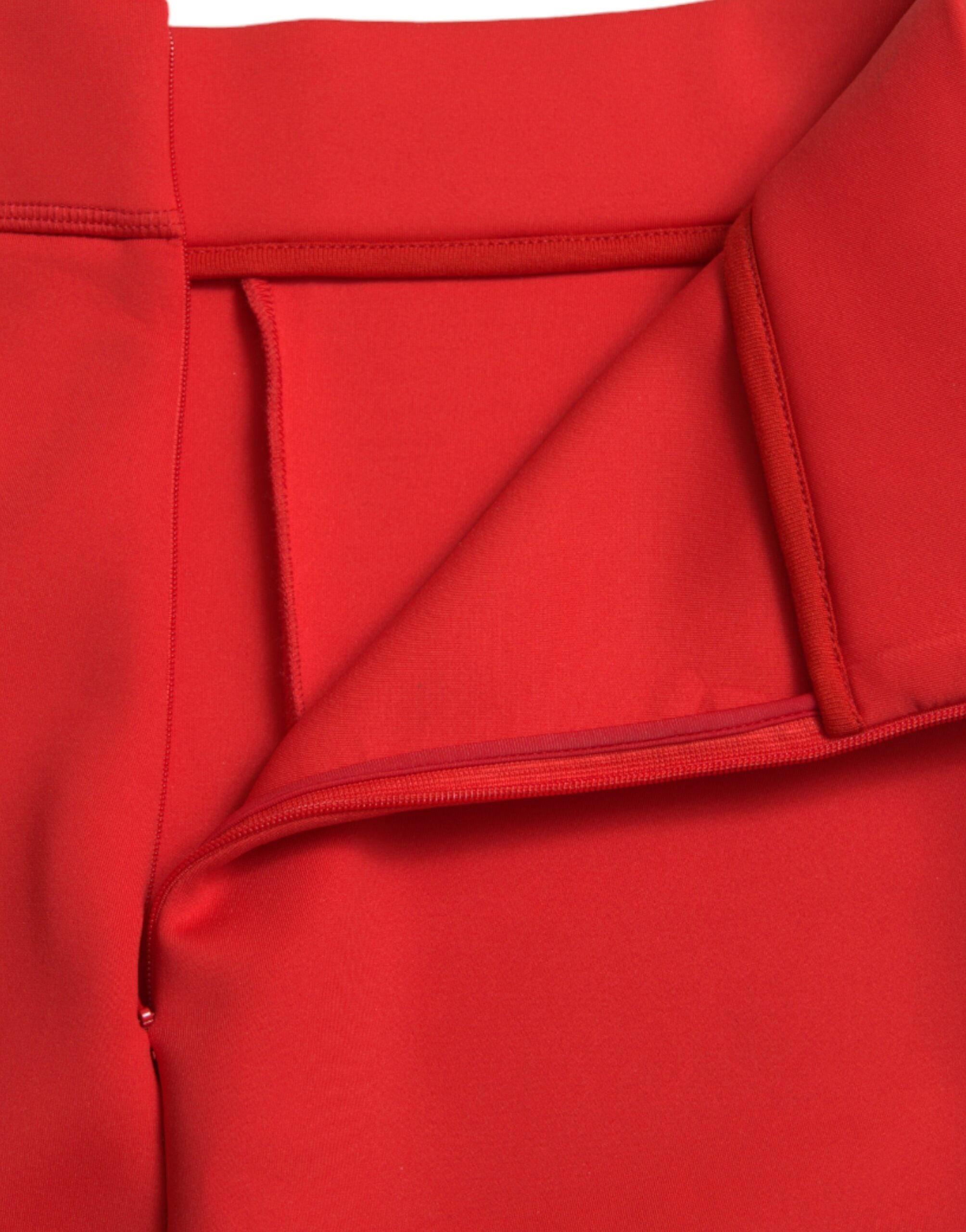 Dolce & Gabbana Red Nylon Stretch Slim Leggings Pants -   -  Dolce & Gabbana.