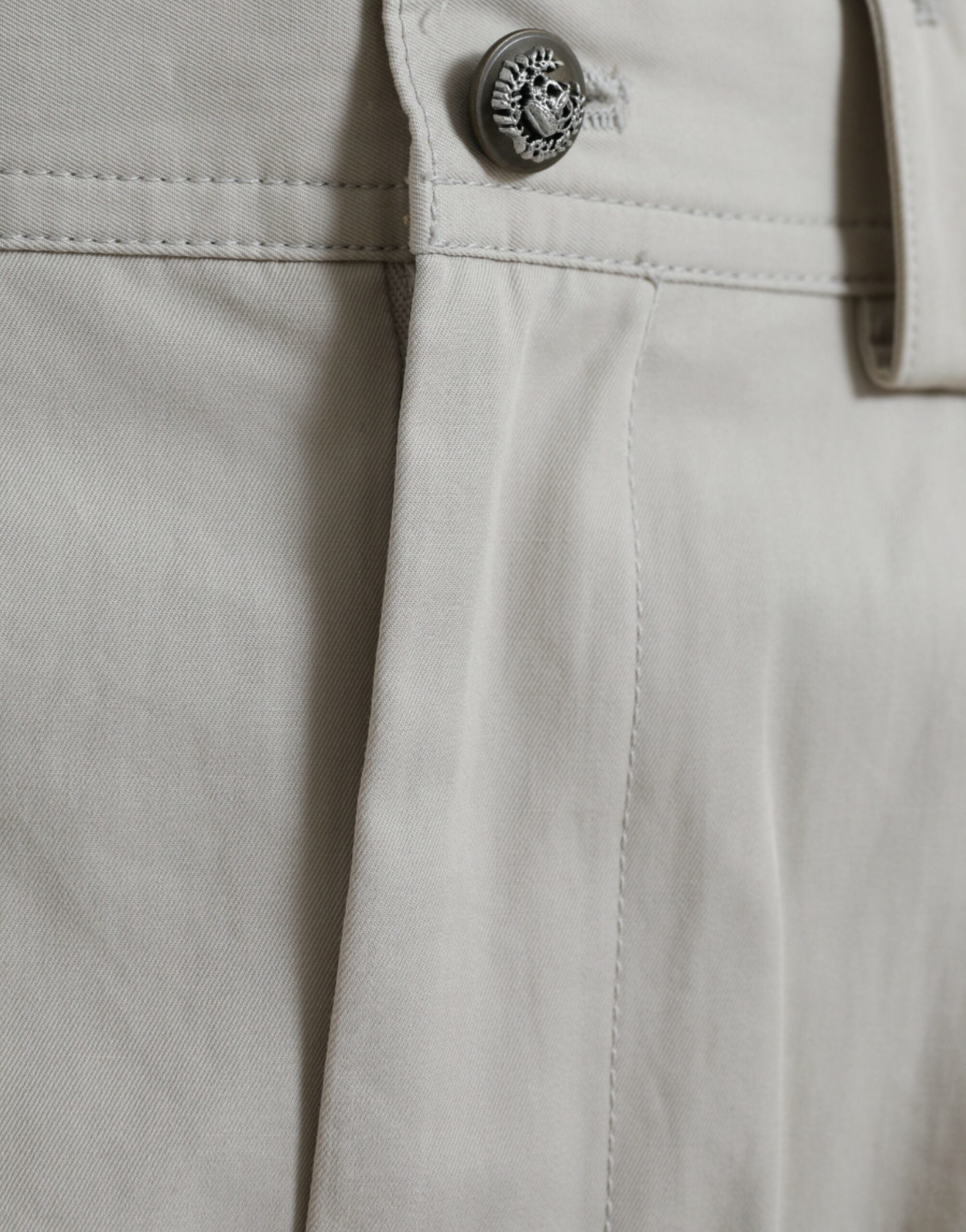 Dolce & Gabbana Beige Cotton High Waist Tapered Pants -   -  Dolce & Gabbana.
