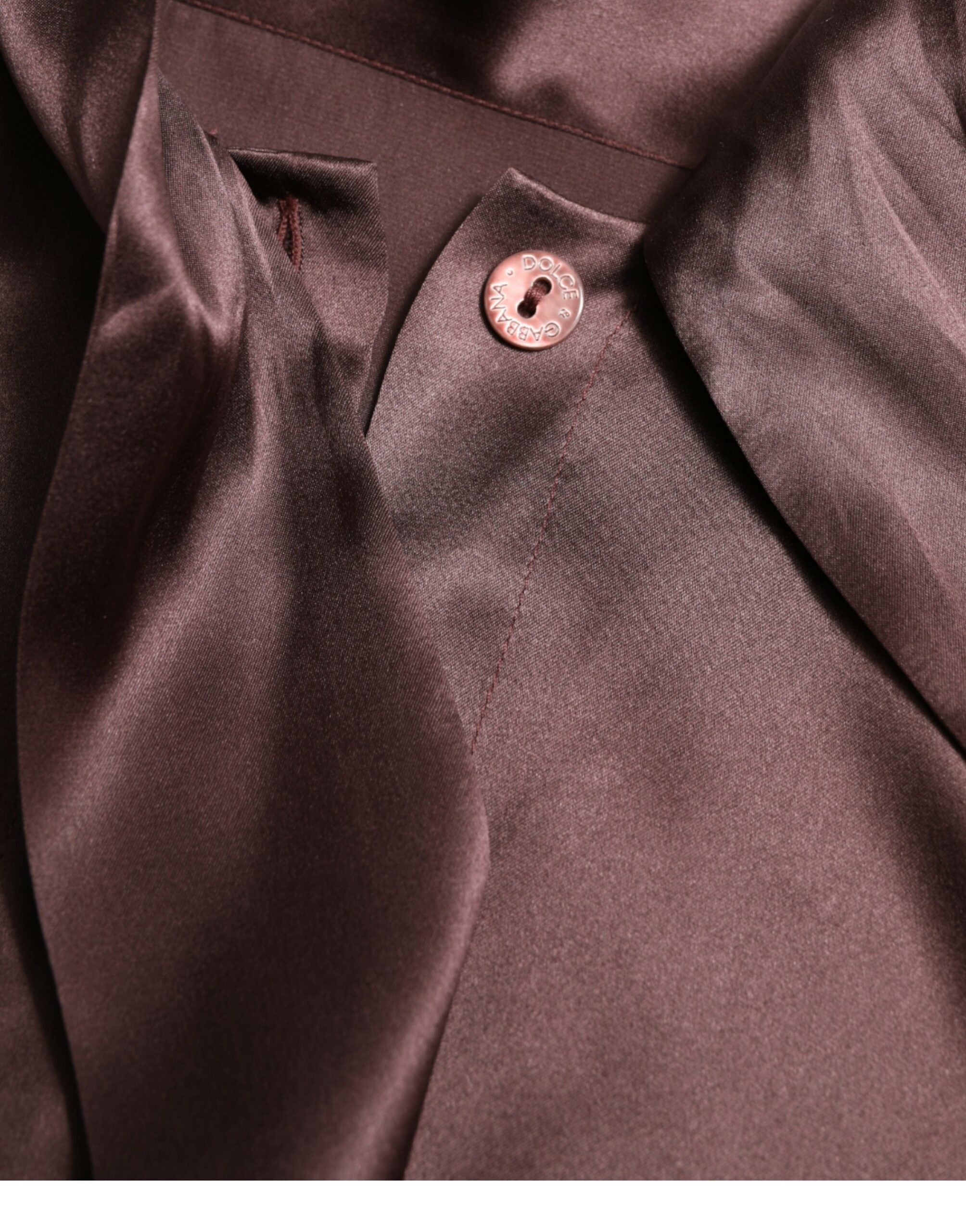 Dolce & Gabbana Brown Silk Ascot Collar Long Sleeve Blouse Top -   -  Dolce & Gabbana.