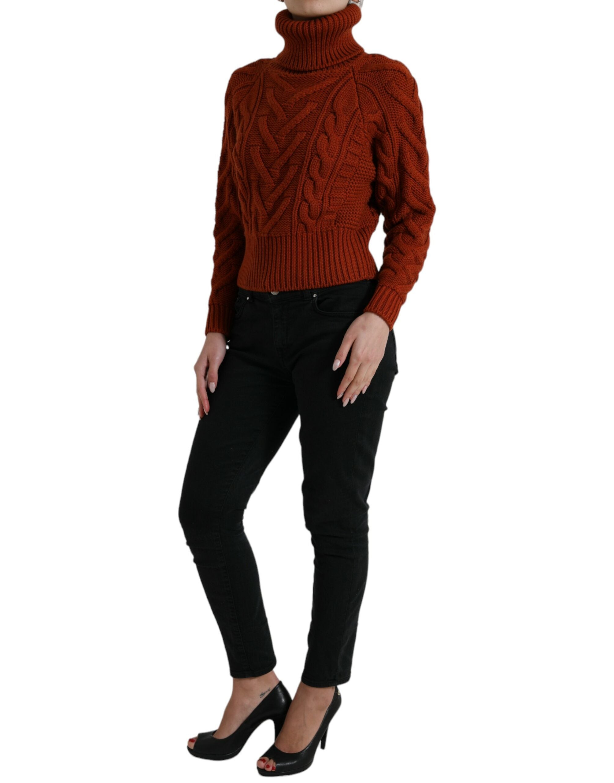 Dolce & Gabbana Brown Wool Knit Turtleneck Pullover Sweater -   -  Dolce & Gabbana.