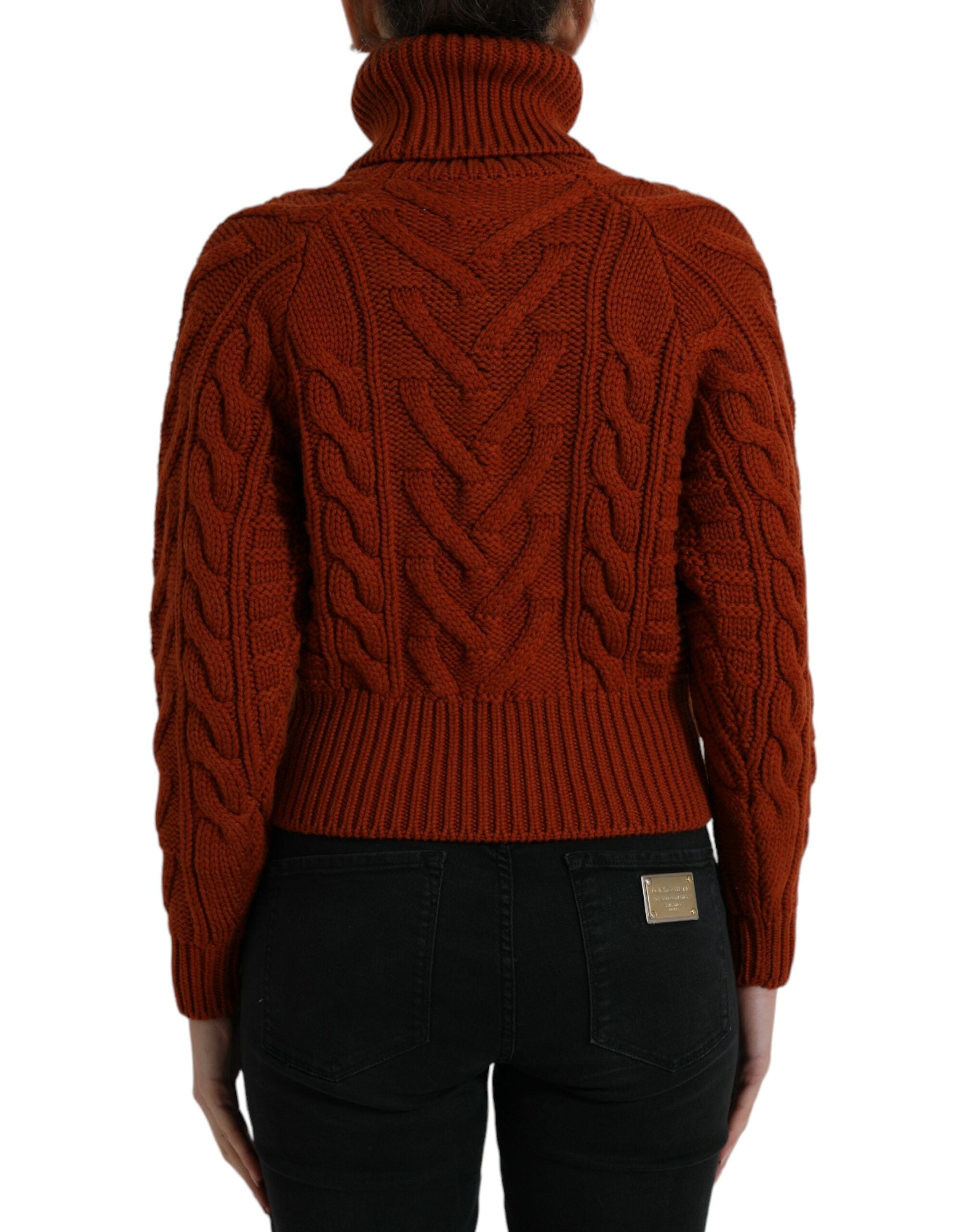 Dolce & Gabbana Brown Wool Knit Turtleneck Pullover Sweater -   -  Dolce & Gabbana.