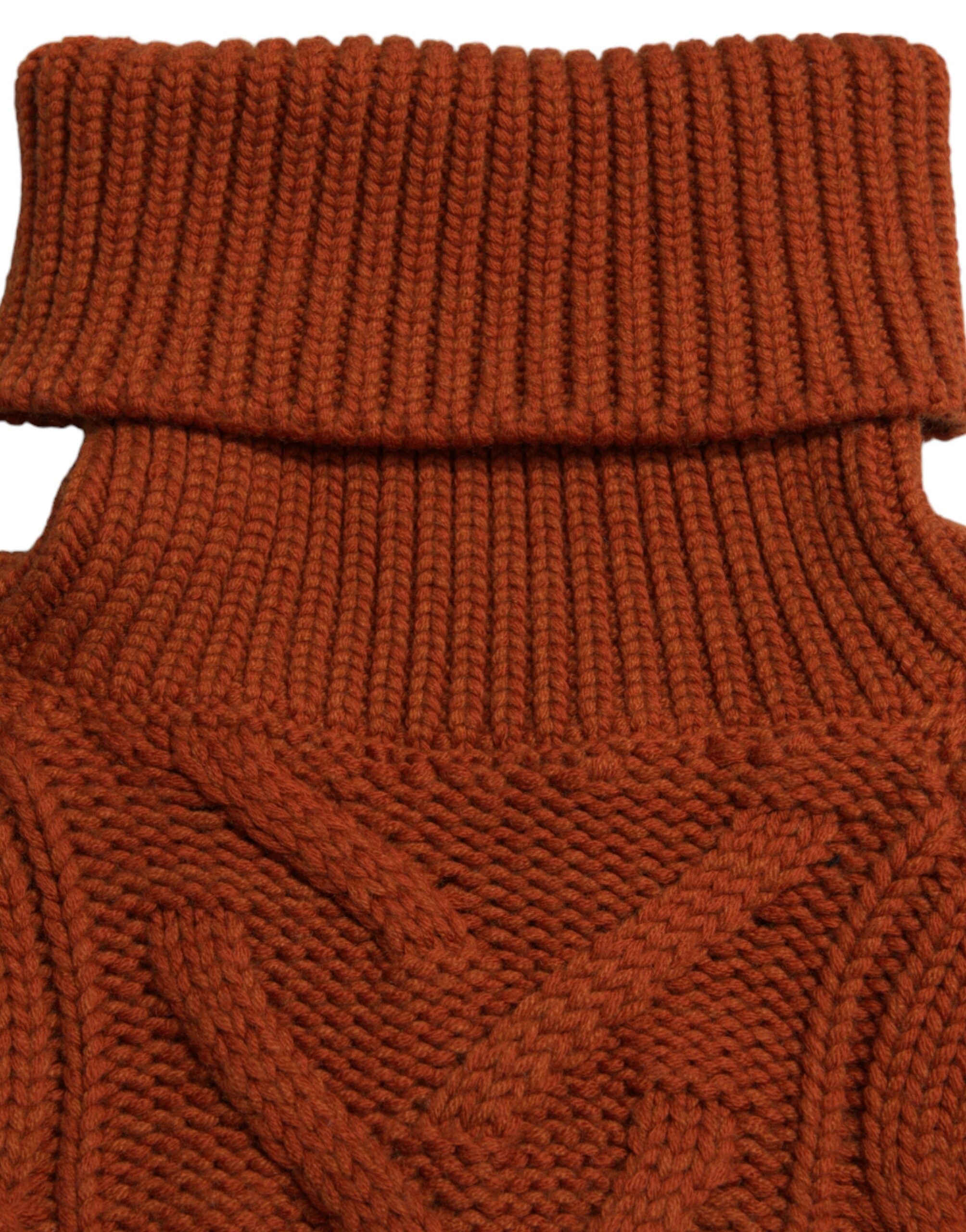 Dolce & Gabbana Brown Wool Knit Turtleneck Pullover Sweater -   -  Dolce & Gabbana.