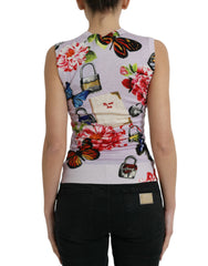 Dolce & Gabbana Multicolor Floral Padlock Butterfly Tank Top -   -  Dolce & Gabbana.