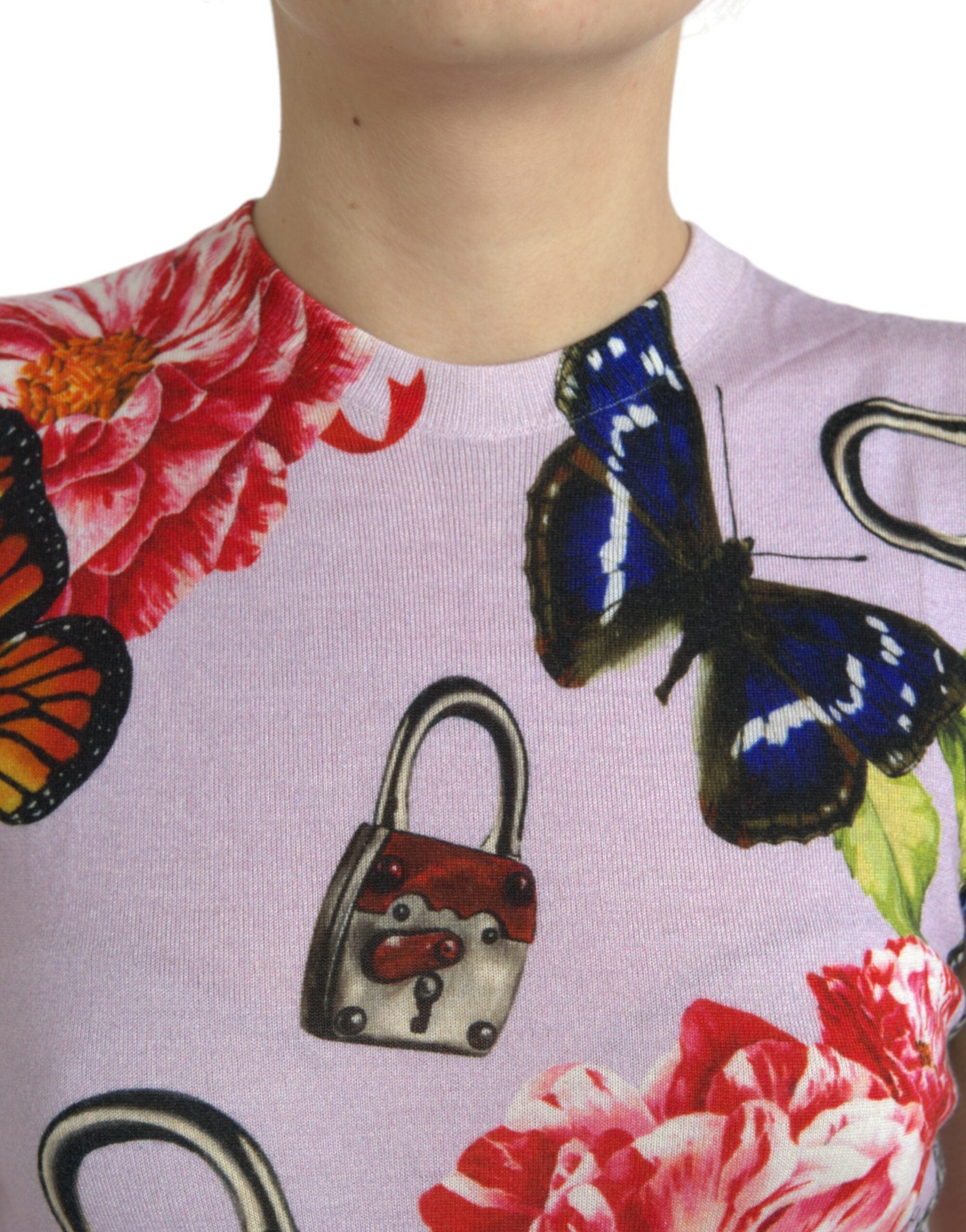 Dolce & Gabbana Multicolor Floral Padlock Butterfly Tank Top -   -  Dolce & Gabbana.