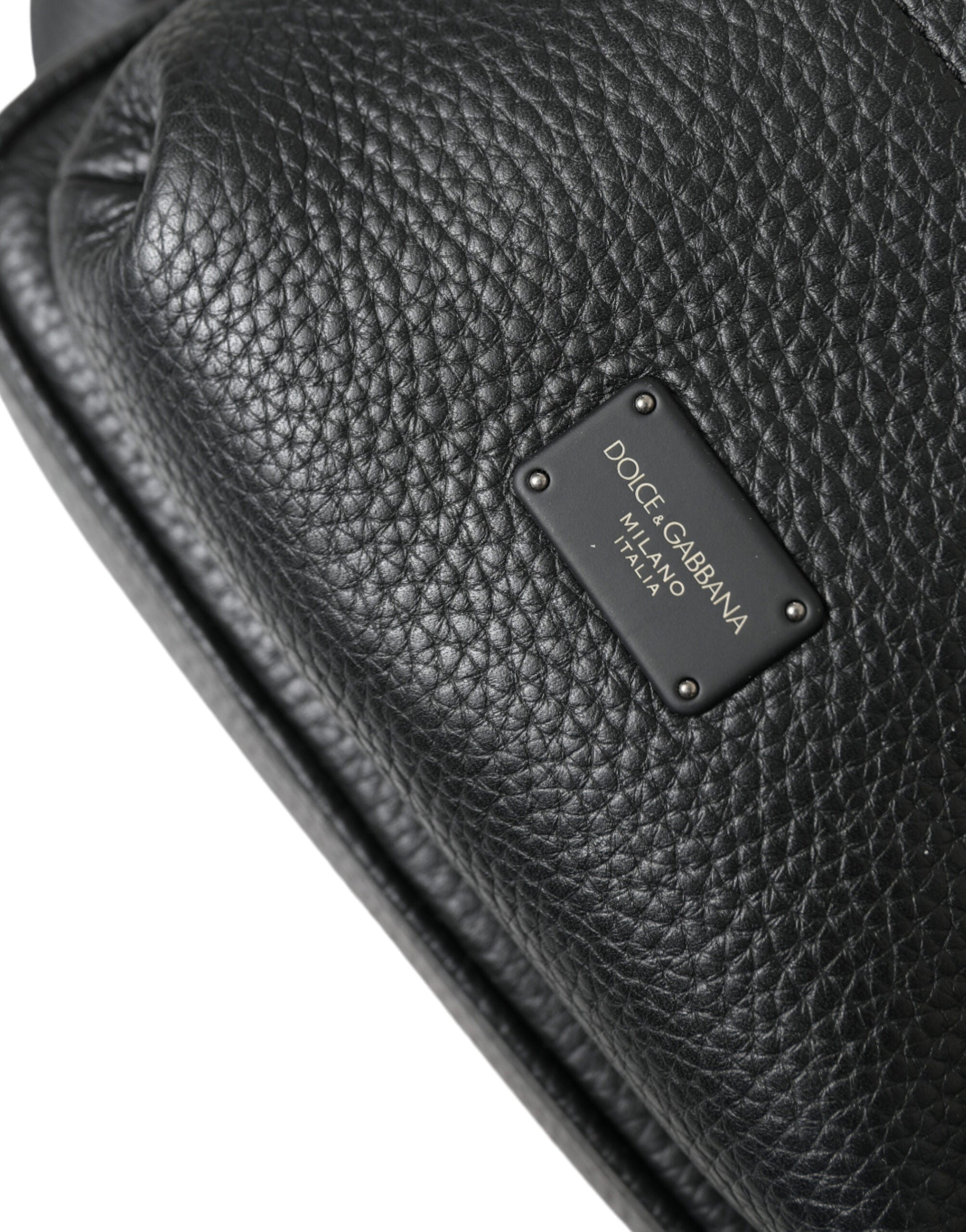 Dolce & Gabbana Black Calfskin Leather Logo Palermo Backpack Bag -   -  Dolce & Gabbana.
