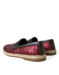 Dolce & Gabbana Red Sequined Loafers Slippers Men Shoes -   -  Dolce & Gabbana.