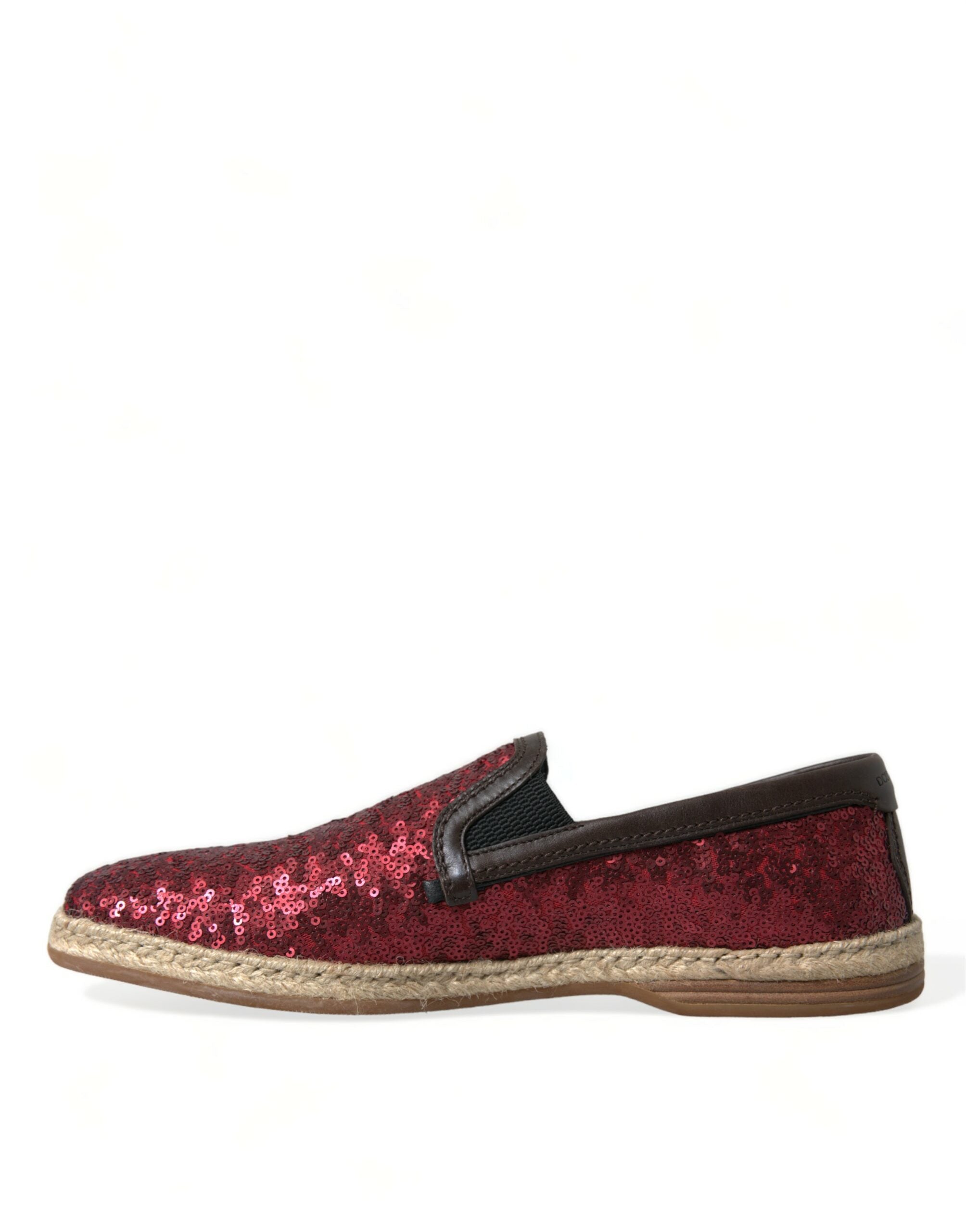 Dolce & Gabbana Red Sequined Loafers Slippers Men Shoes -   -  Dolce & Gabbana.