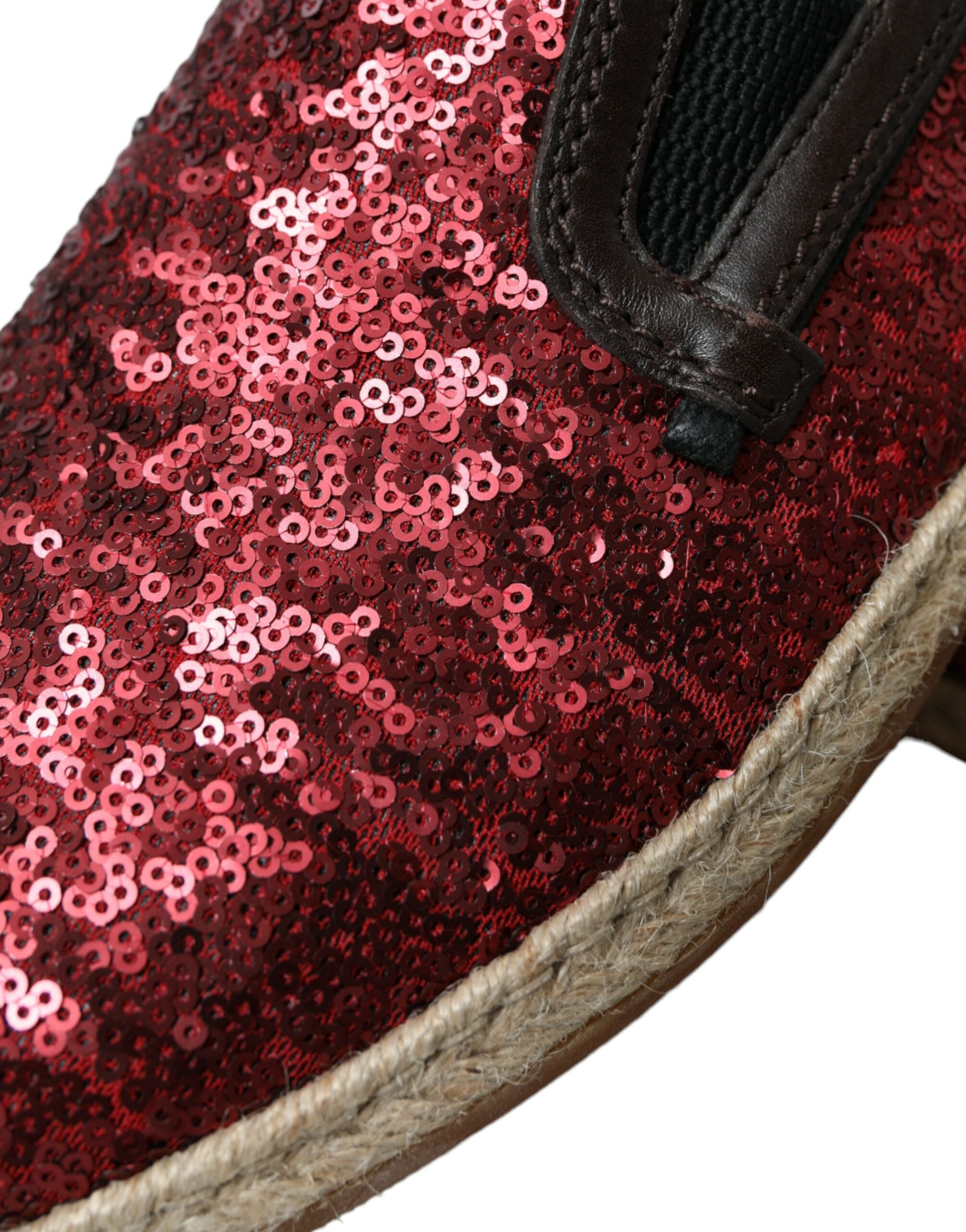 Dolce & Gabbana Red Sequined Loafers Slippers Men Shoes -   -  Dolce & Gabbana.