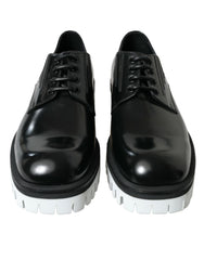 Dolce & Gabbana Black White Leather Lace Up Derby Dress Shoes -   -  Dolce & Gabbana.
