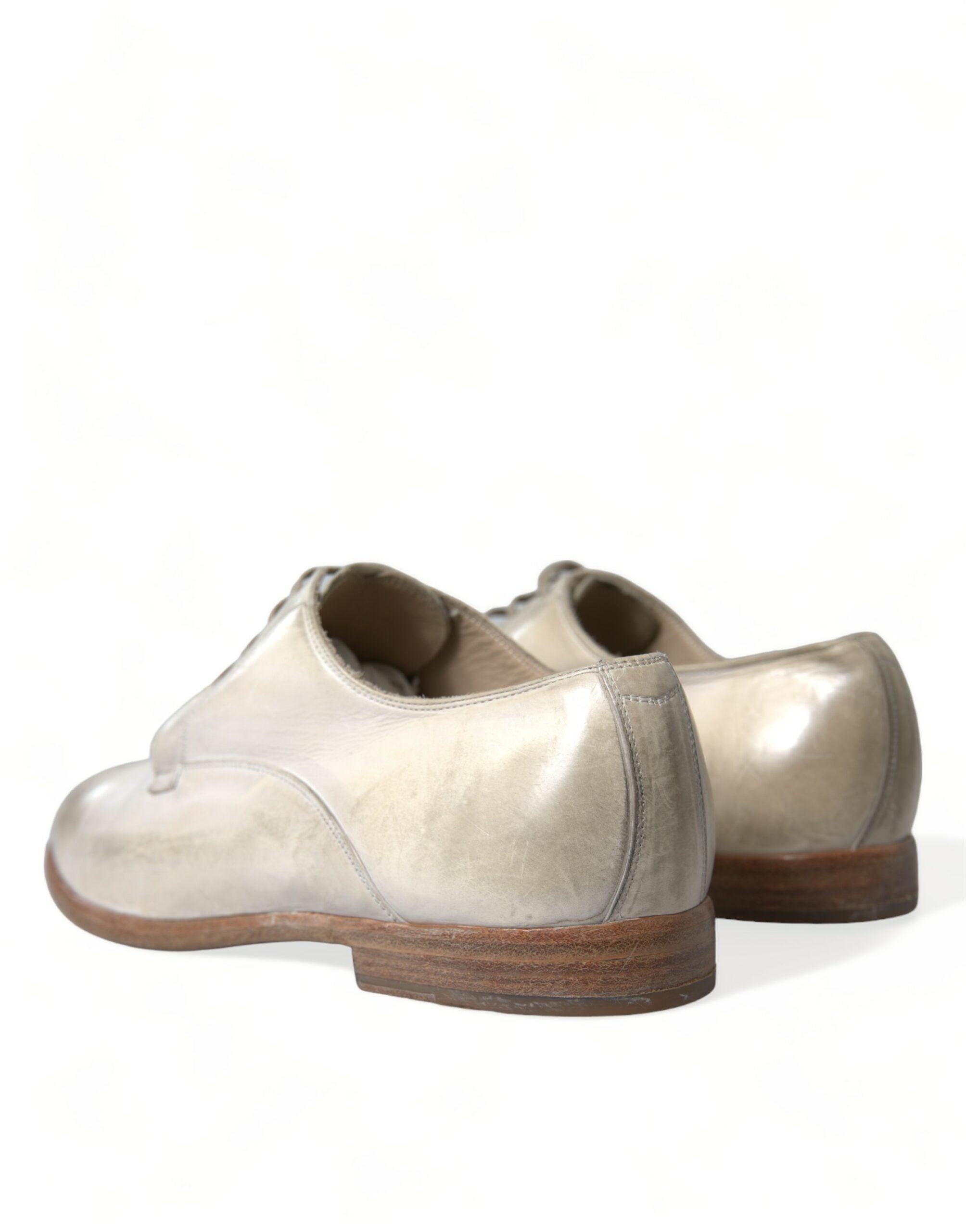 Dolce & Gabbana White Distressed Leather Derby Dress Shoes -   -  Dolce & Gabbana.