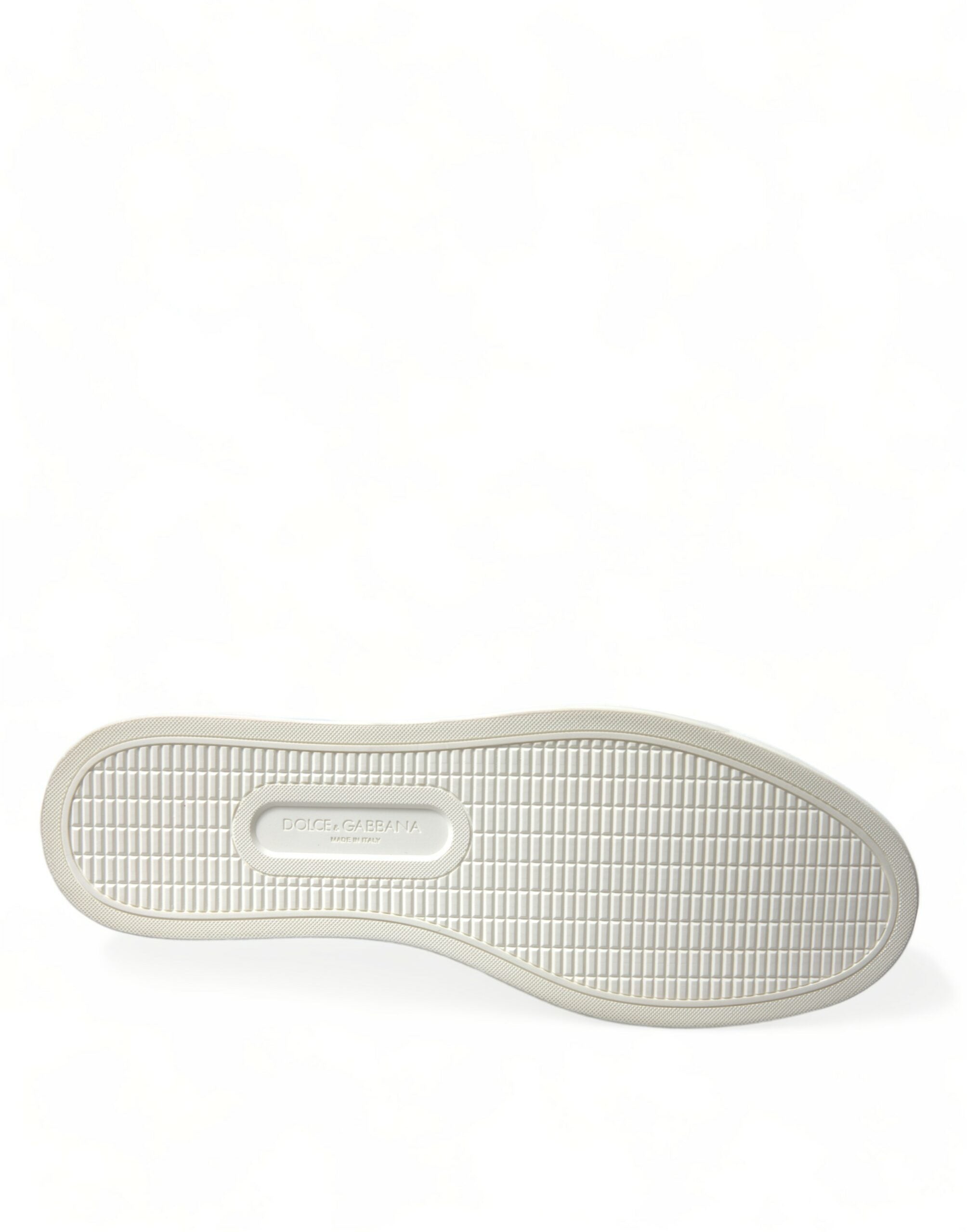 Dolce & Gabbana White Bordeaux Leather Logo Low Top Sneakers Shoes -   -  Dolce & Gabbana.