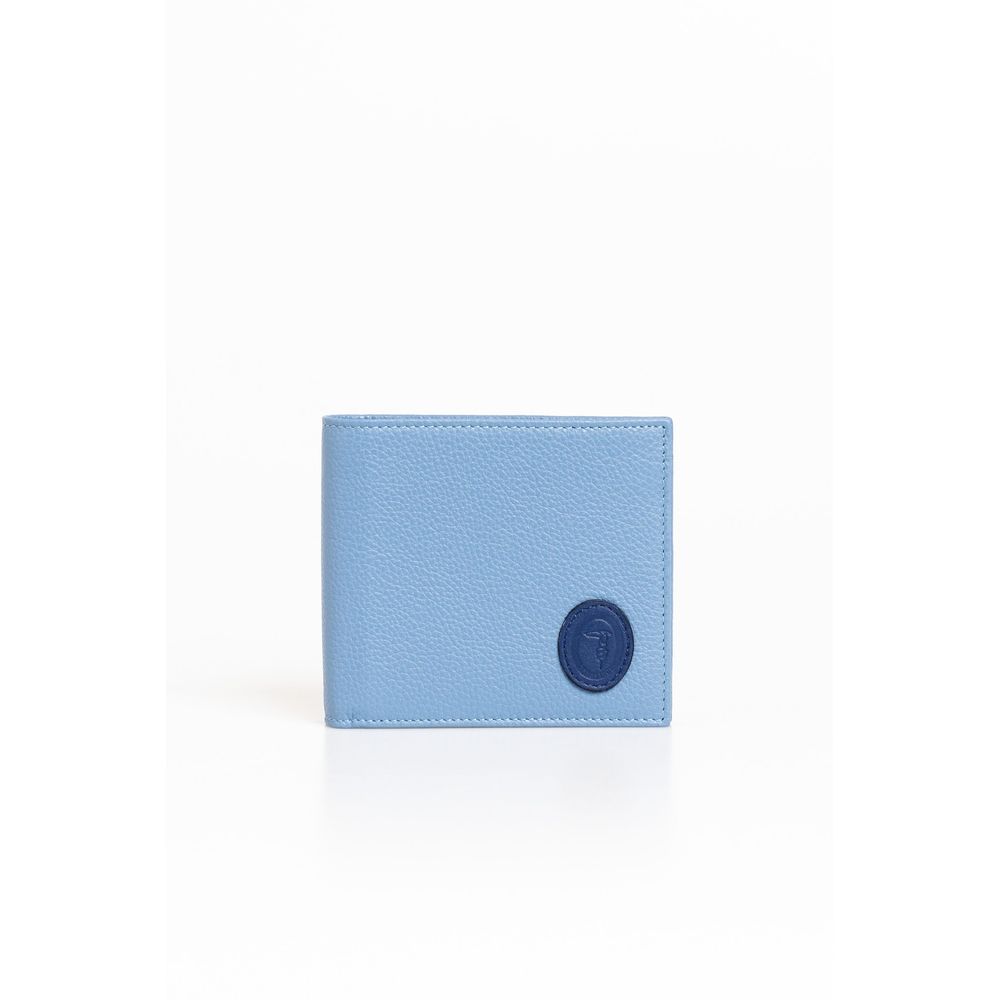 Trussardi Light Blue Leather Men Wallet -  Wallets for Men -  Trussardi.