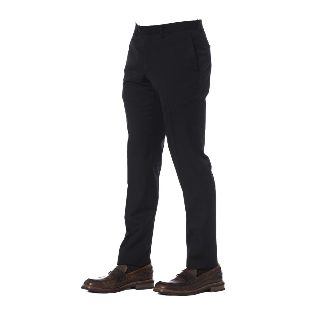 Trussardi Black Virgin Wool Men Trouser -   -  Trussardi.