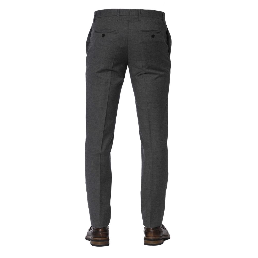 Trussardi Gray Wool Men Trousers -   -  Trussardi.