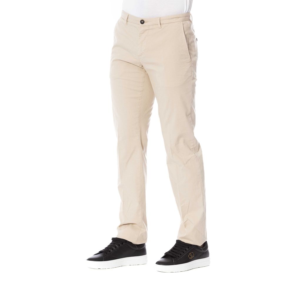 Trussardi Beige Cotton Men Trouser -   -  Trussardi.
