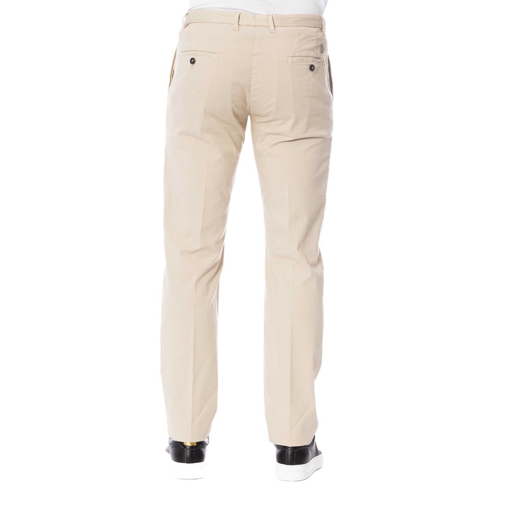 Trussardi Beige Cotton Men Trouser -   -  Trussardi.