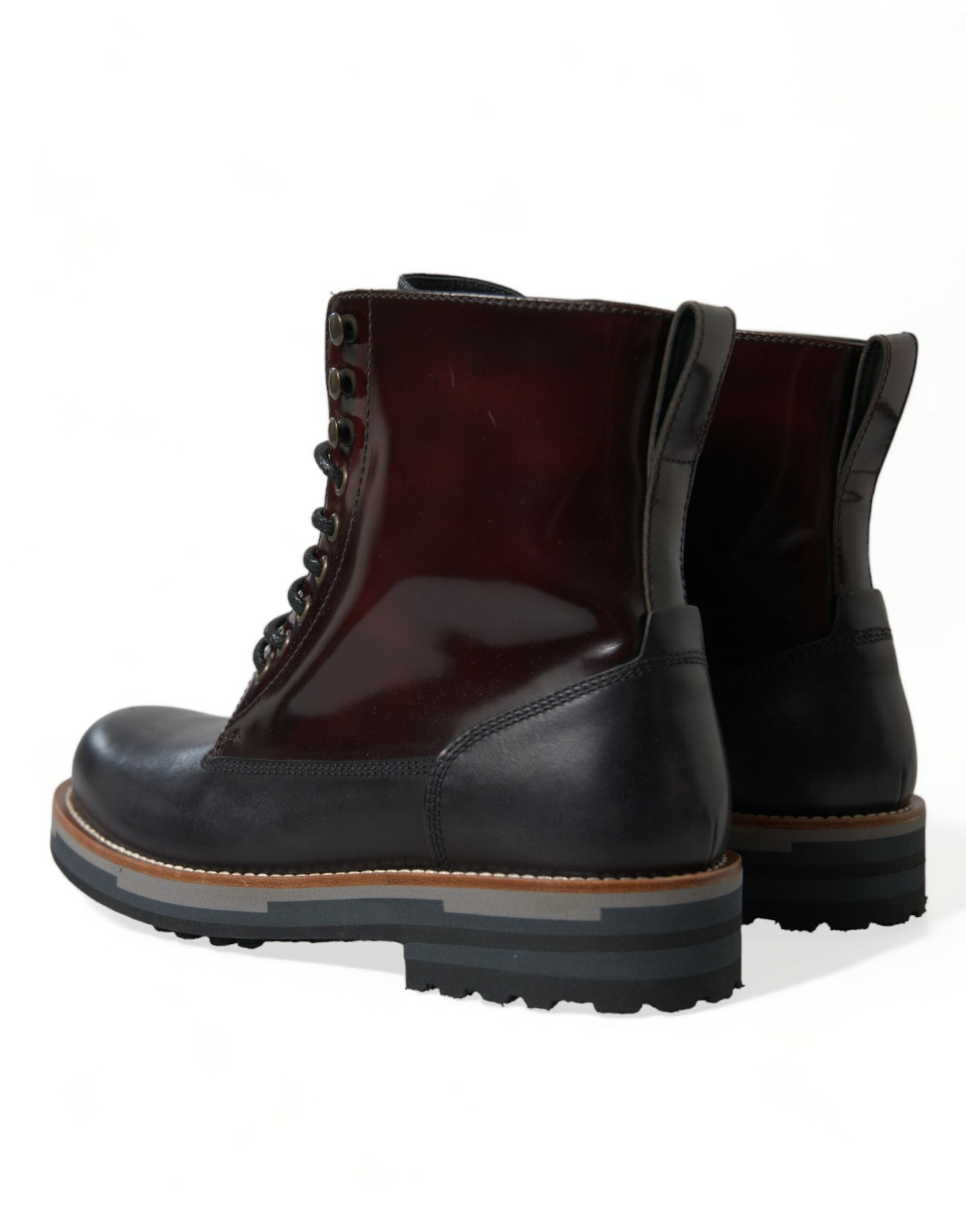 Dolce & Gabbana Black Leather Military Combat Boots Shoes -   -  Dolce & Gabbana.