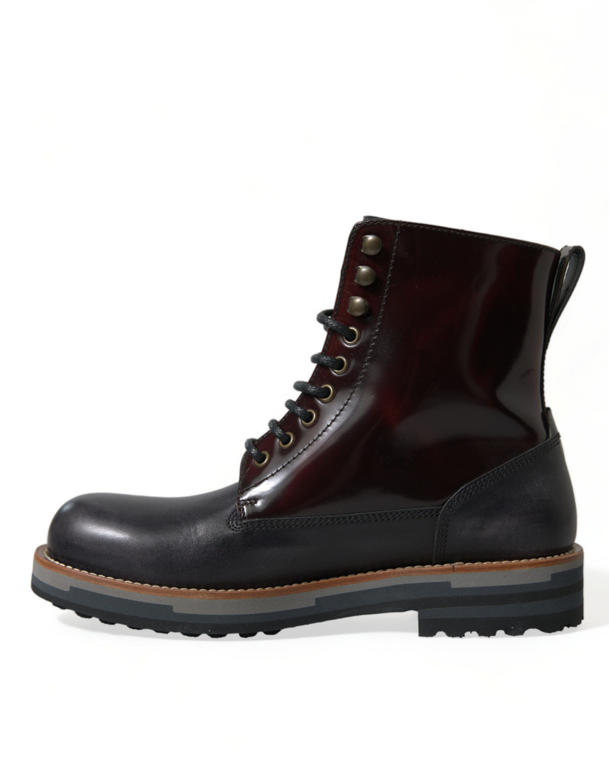 Dolce & Gabbana Black Leather Military Combat Boots Shoes -   -  Dolce & Gabbana.