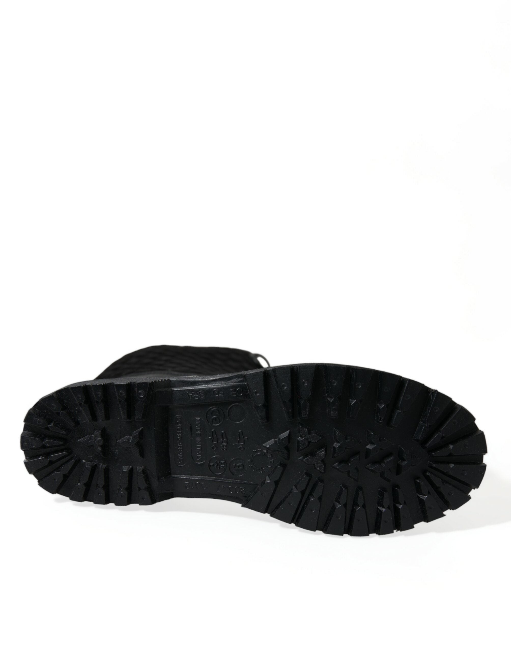 Dolce & Gabbana Black Chioggia Rubber Suede Rain Boots Shoes -   -  Dolce & Gabbana.