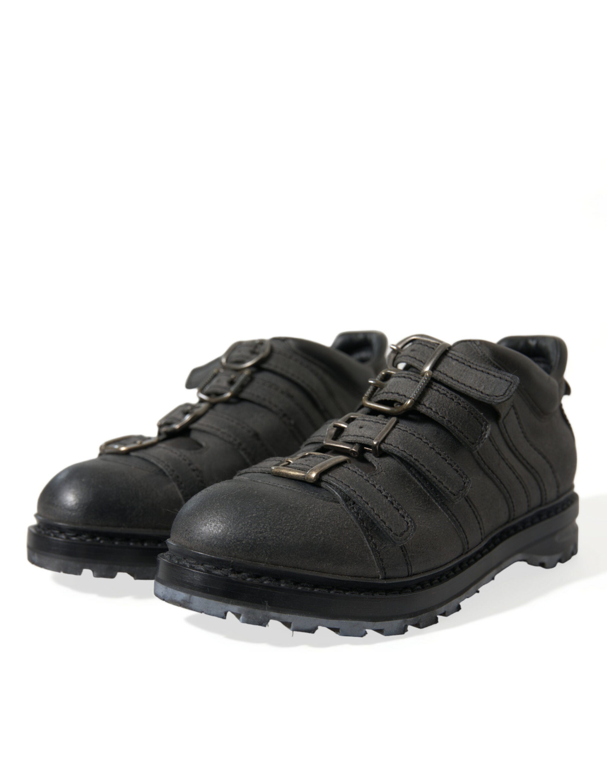 Dolce & Gabbana Black Leather Strap Men Ankle Boots Shoes -   -  Dolce & Gabbana.