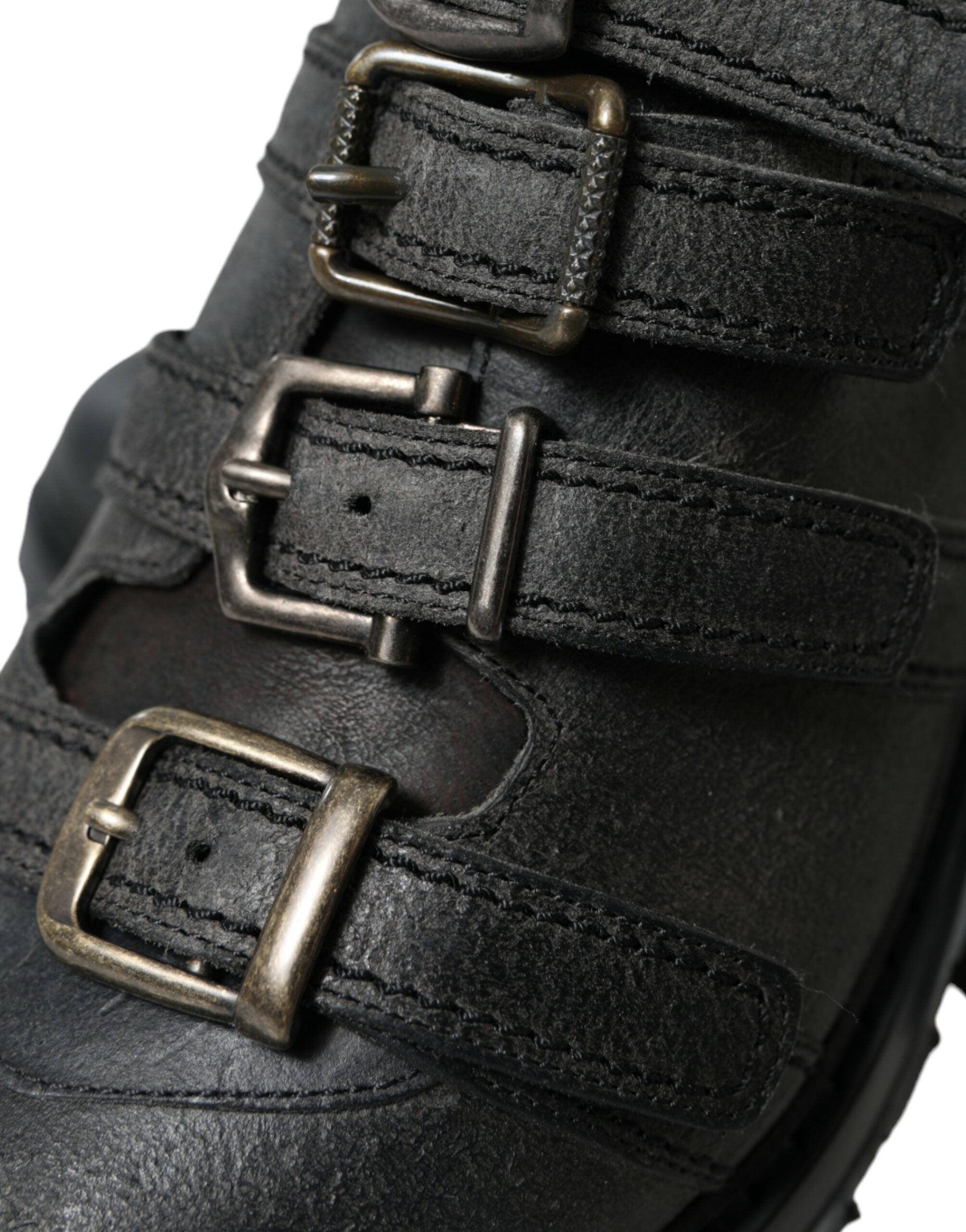 Dolce & Gabbana Black Leather Strap Men Ankle Boots Shoes -   -  Dolce & Gabbana.