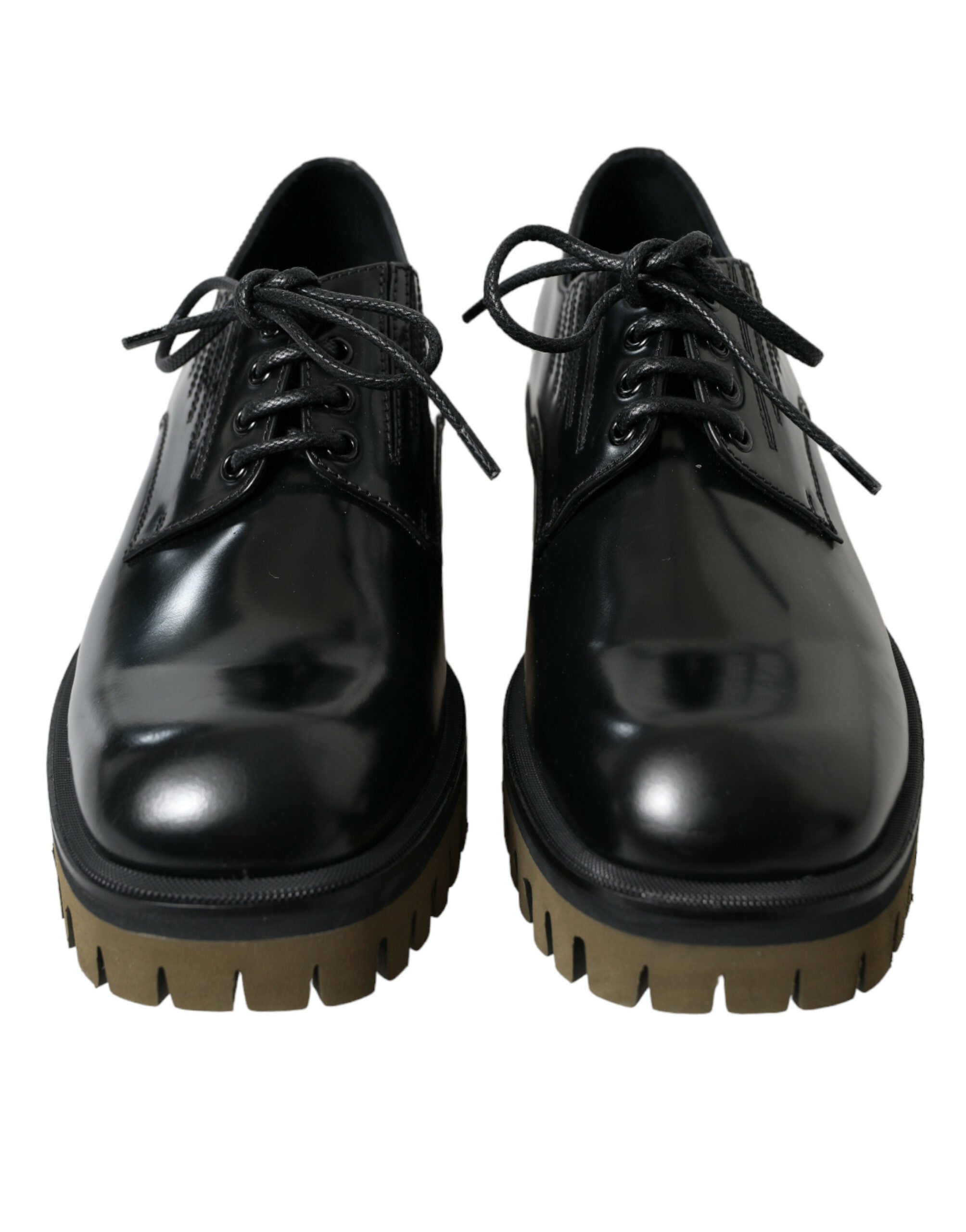 Dolce & Gabbana Black Leather Lace Up Derby Men Dress Shoes -   -  Dolce & Gabbana.