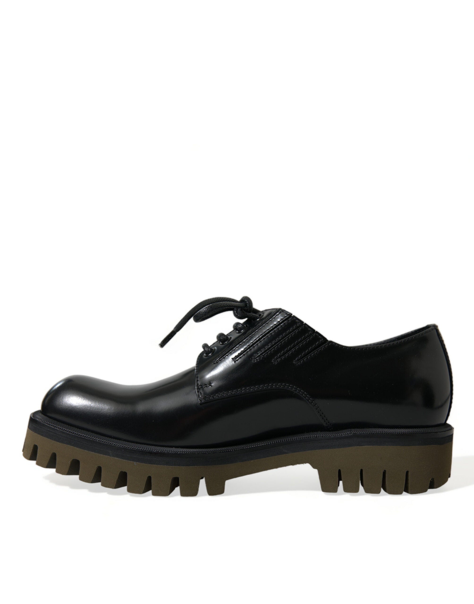 Dolce & Gabbana Black Leather Lace Up Derby Men Dress Shoes -   -  Dolce & Gabbana.