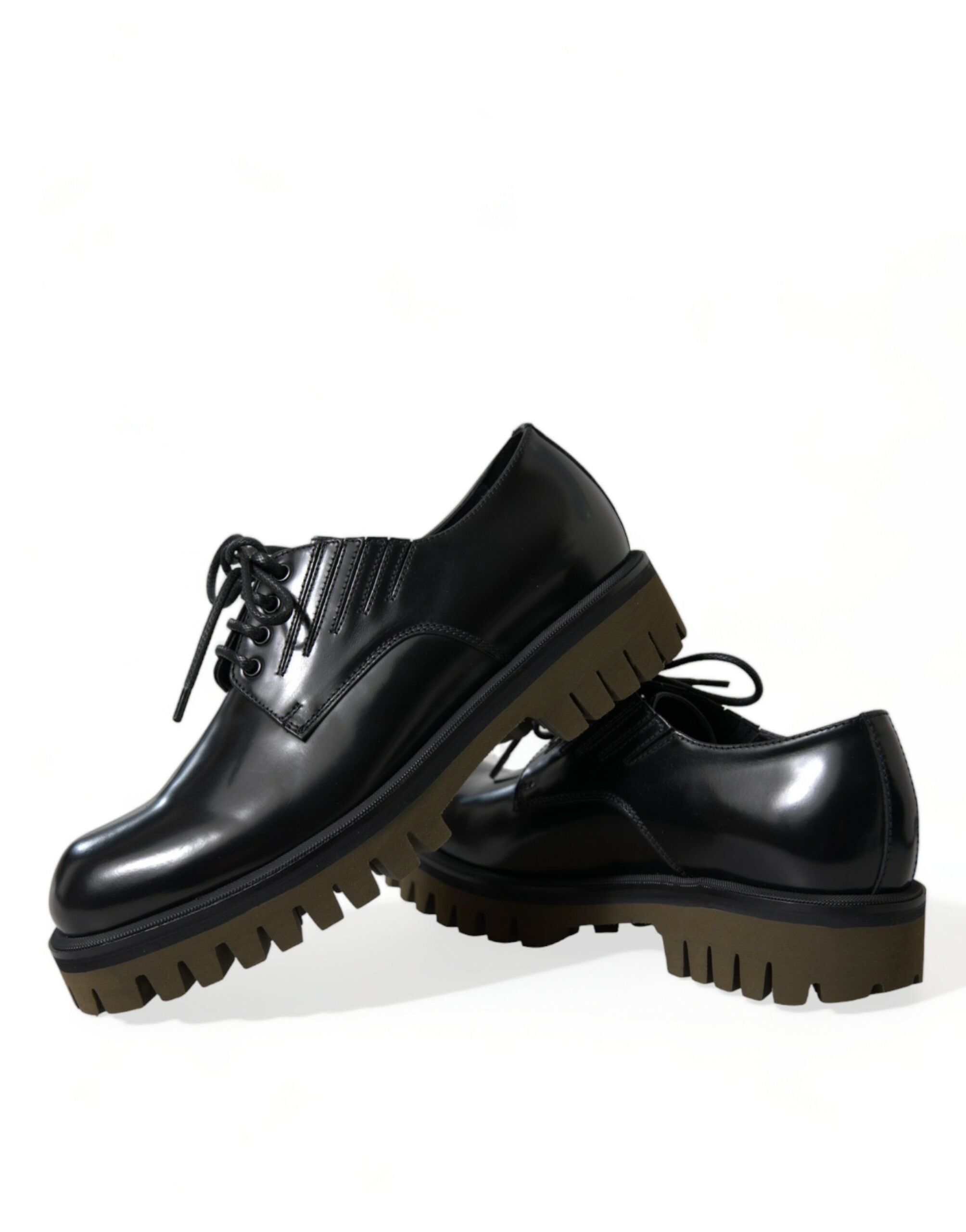 Dolce & Gabbana Black Leather Lace Up Derby Men Dress Shoes -   -  Dolce & Gabbana.