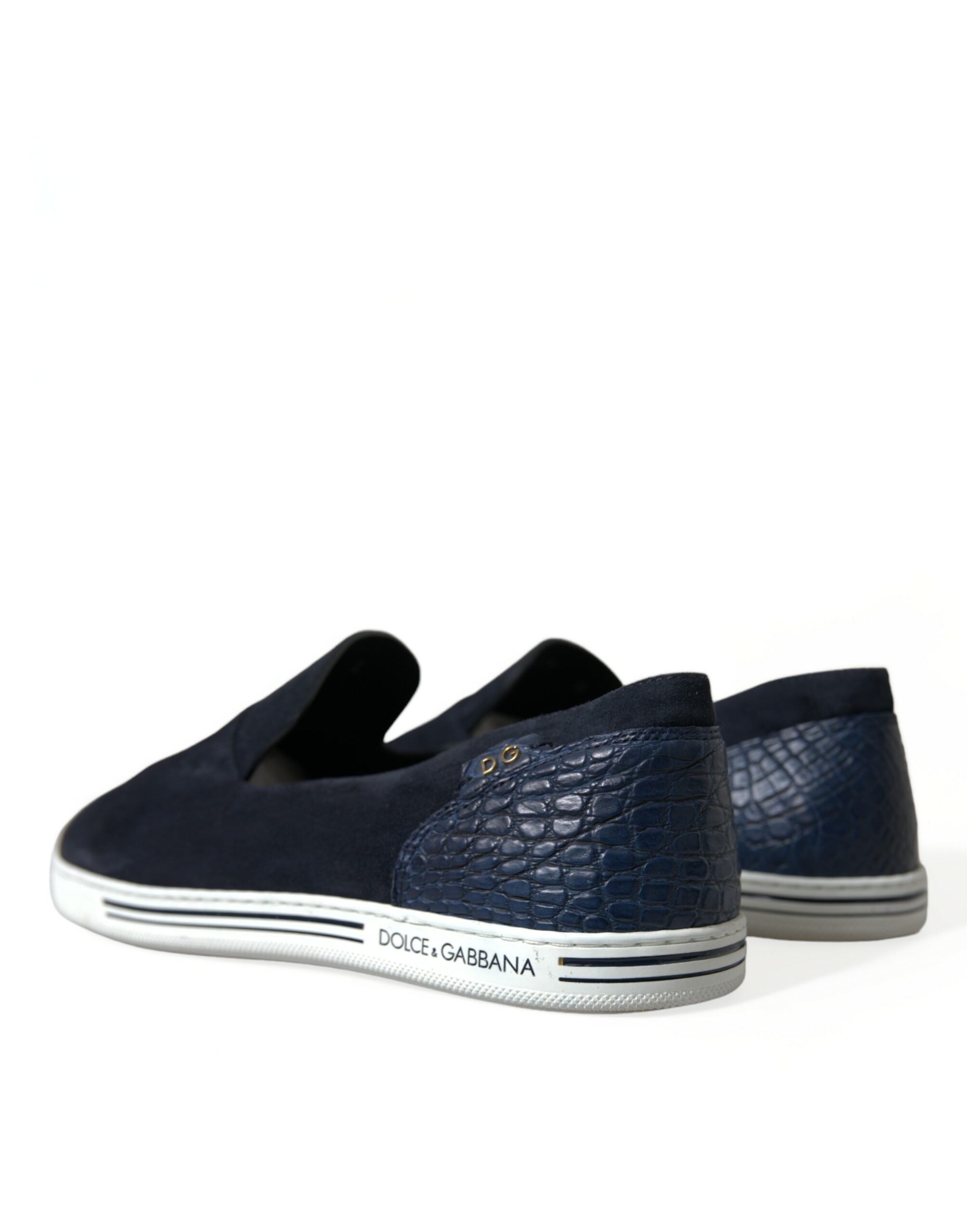 Dolce & Gabbana Blue Suede Caiman Loafers Saint Tropez Shoes -   -  Dolce & Gabbana.
