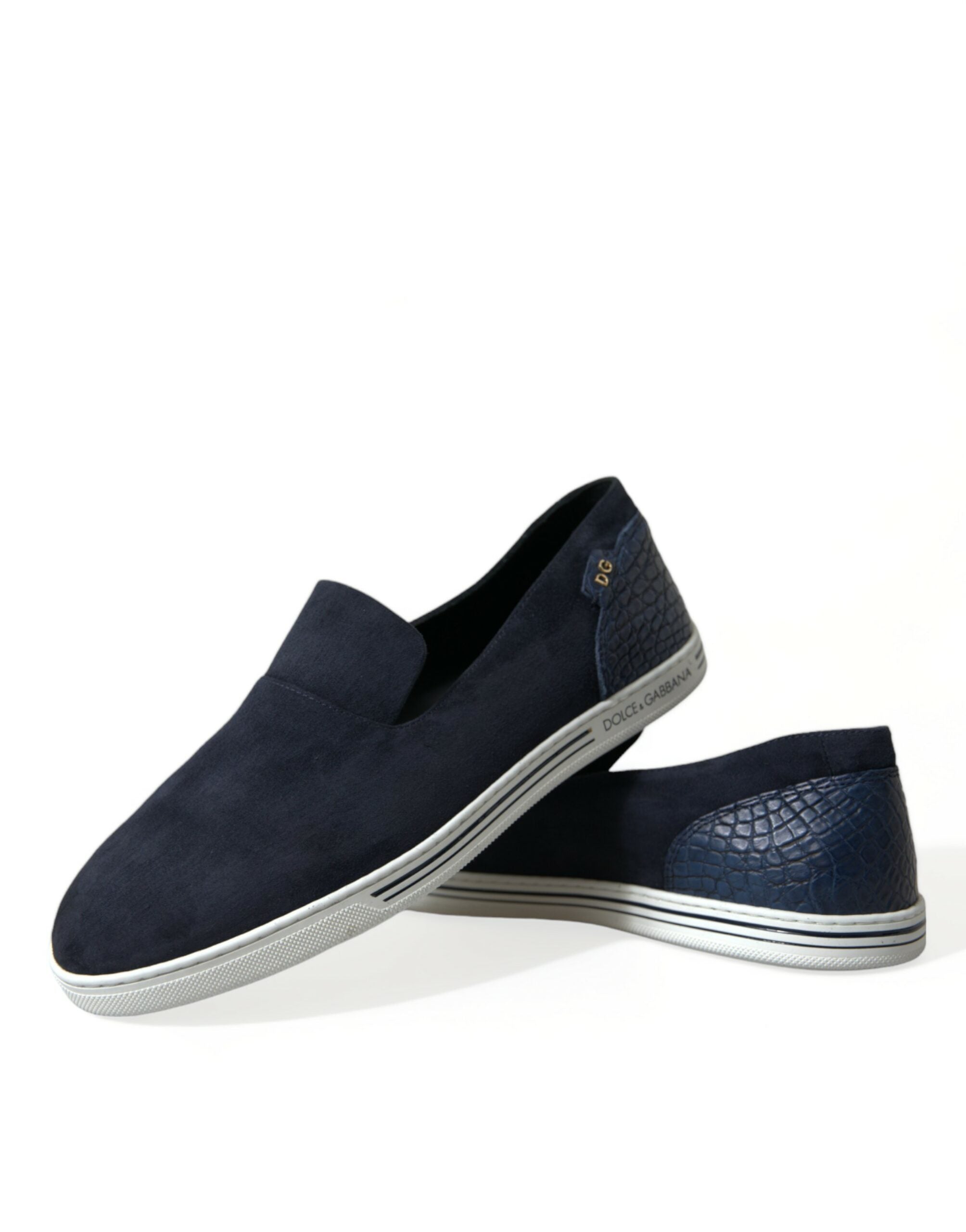 Dolce & Gabbana Blue Suede Caiman Loafers Saint Tropez Shoes -   -  Dolce & Gabbana.