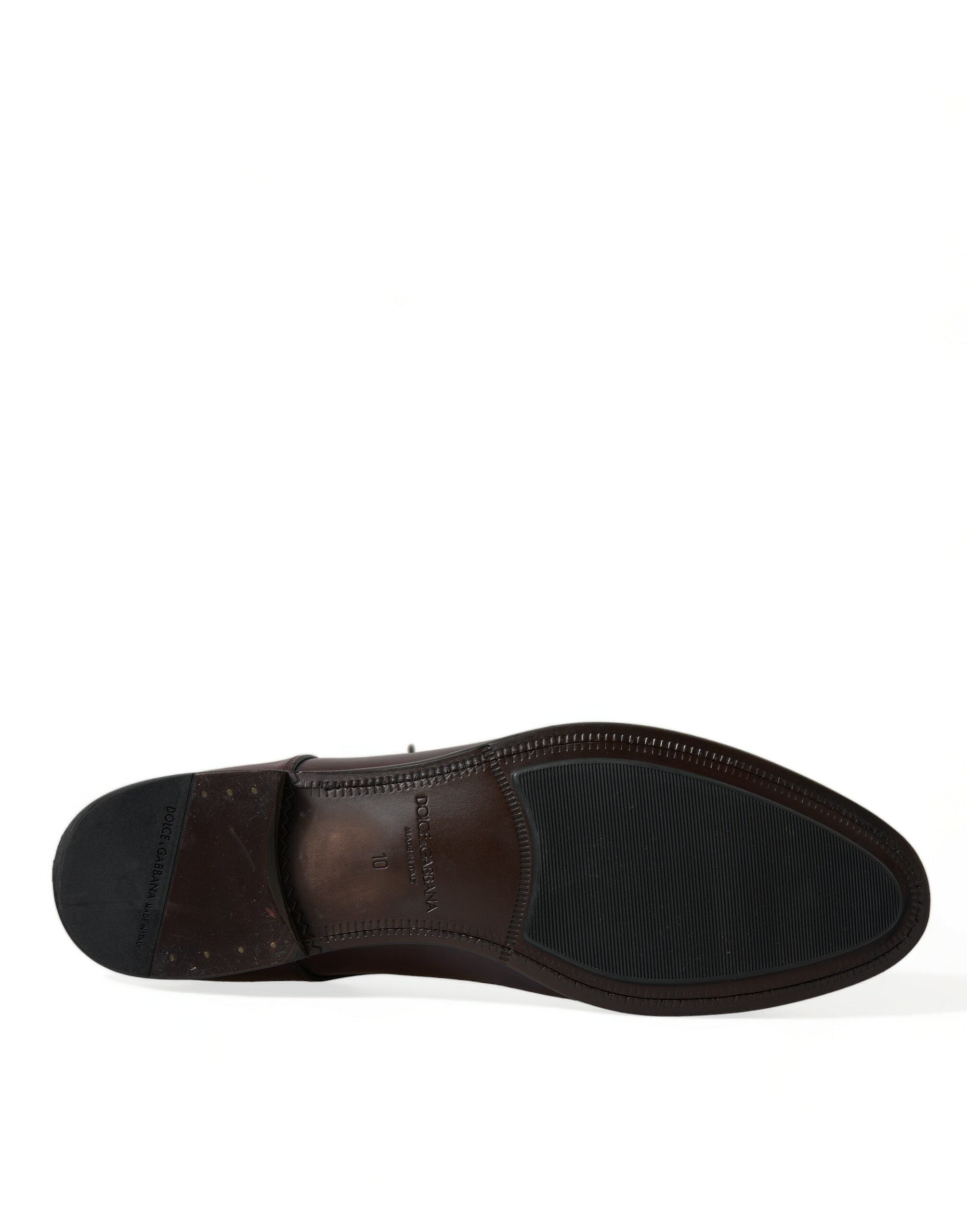 Dolce & Gabbana Bordeaux Leather Men Formal Derby Dress Shoes -   -  Dolce & Gabbana.