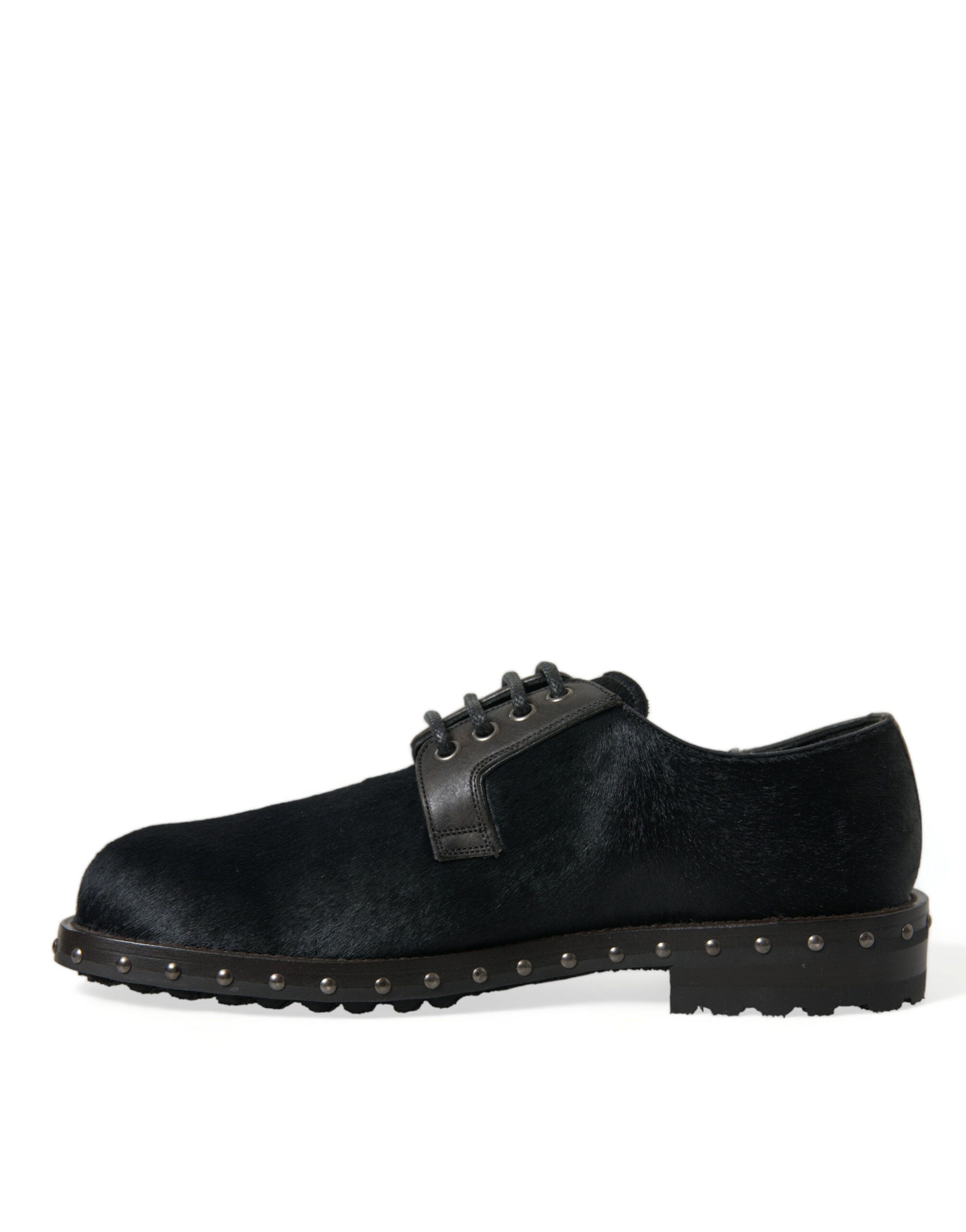 Dolce & Gabbana Black Stable Fur Derby SAN PIETRO Dress Shoes -   -  Dolce & Gabbana.