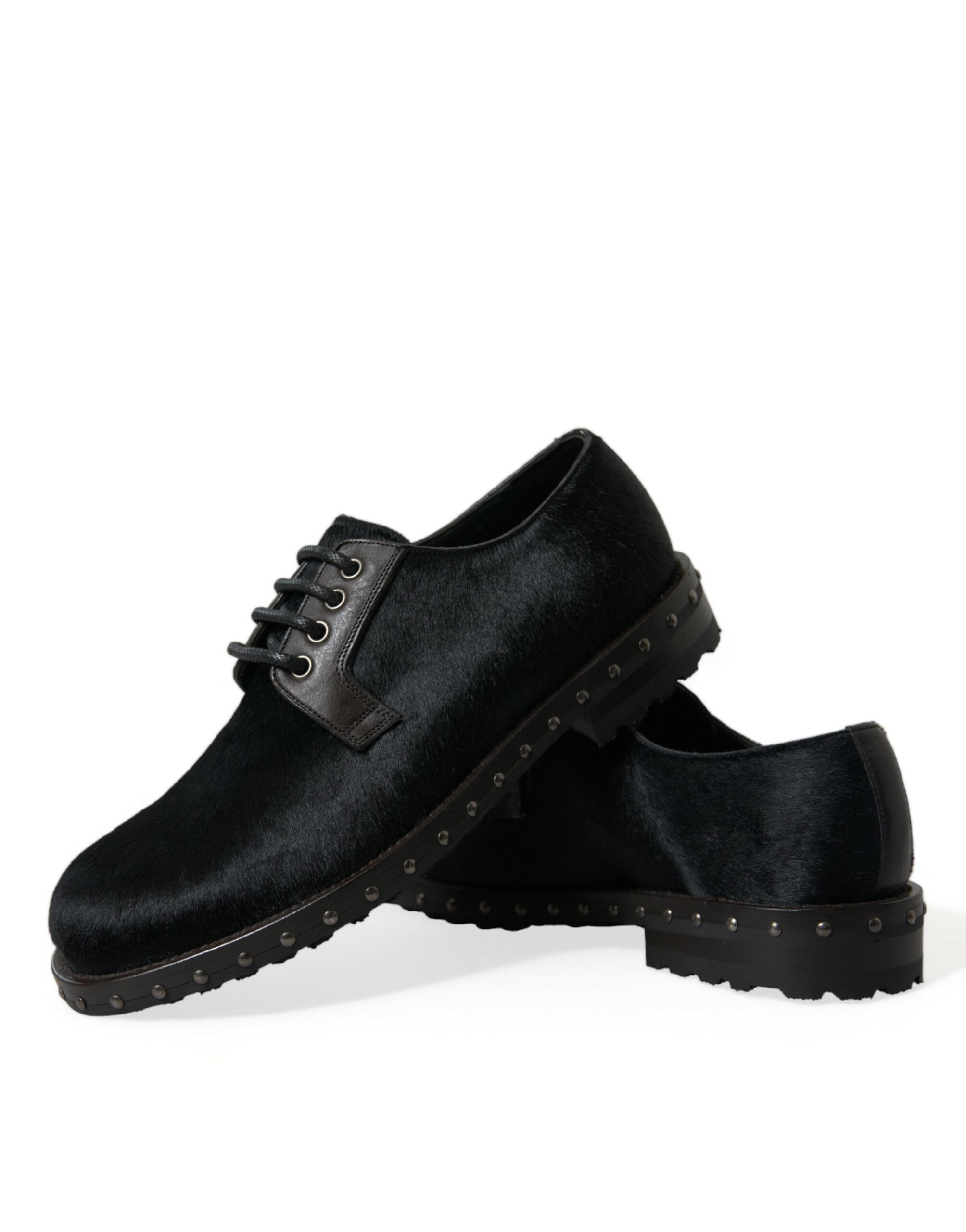 Dolce & Gabbana Black Stable Fur Derby SAN PIETRO Dress Shoes -   -  Dolce & Gabbana.