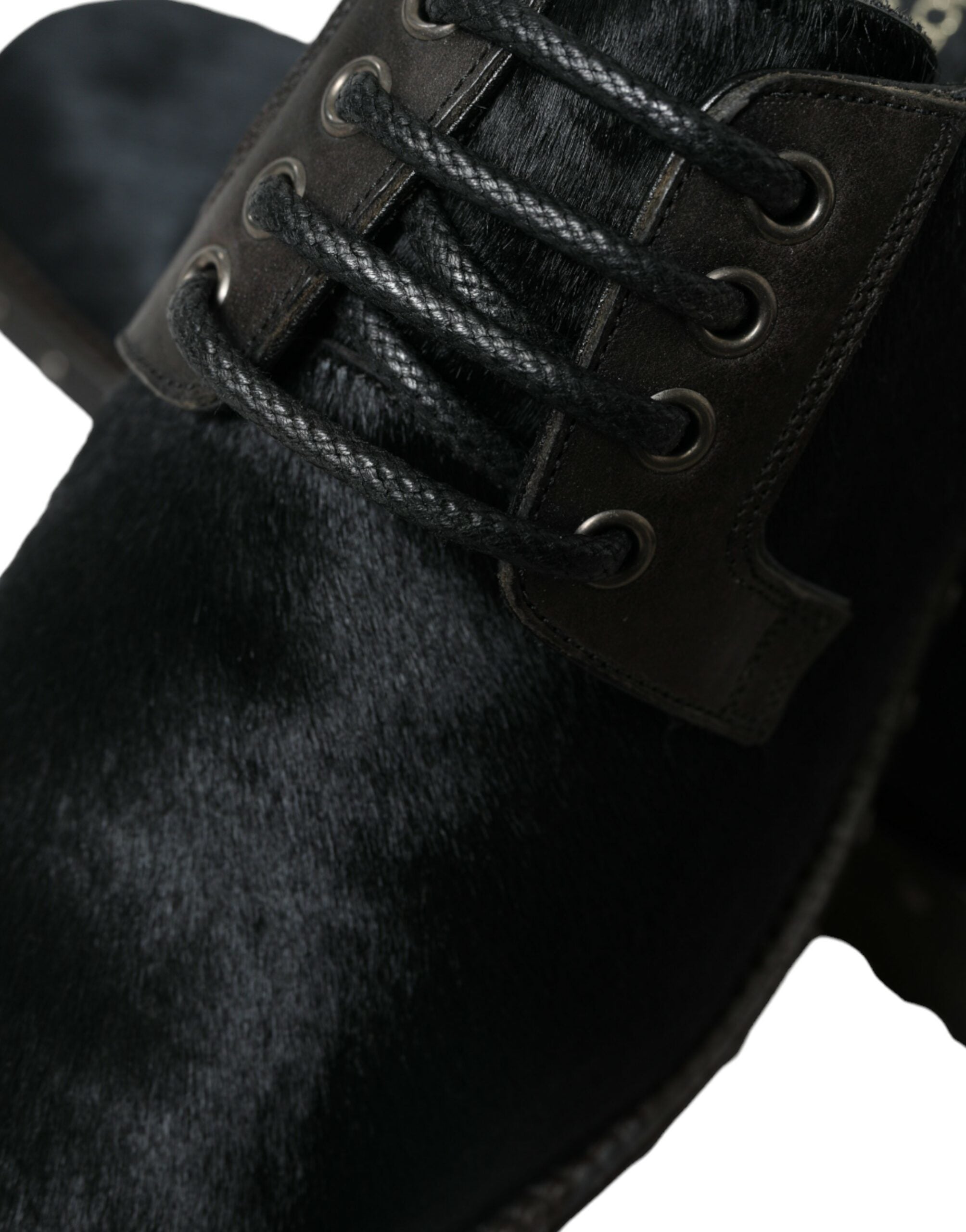 Dolce & Gabbana Black Stable Fur Derby SAN PIETRO Dress Shoes -   -  Dolce & Gabbana.