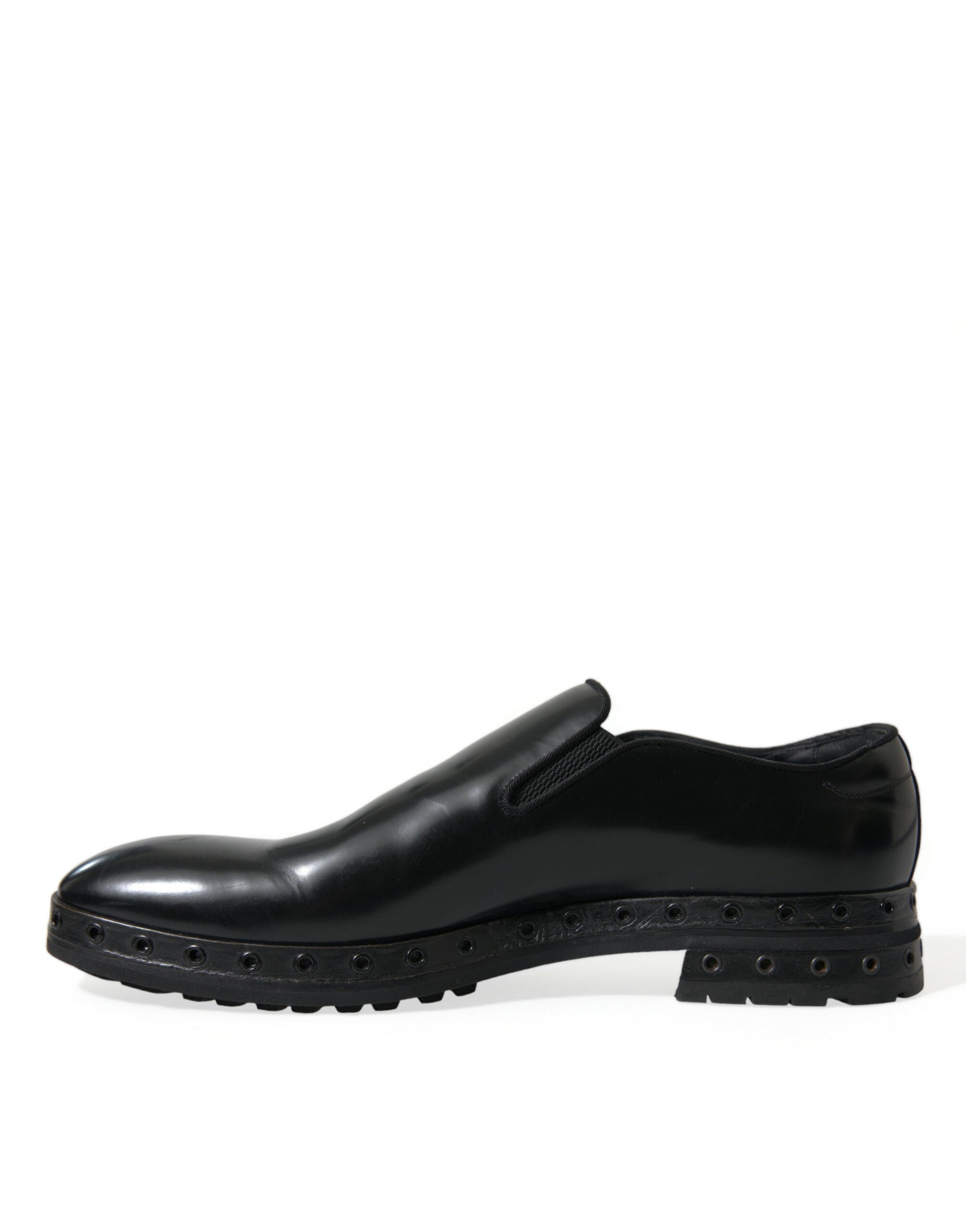 Dolce & Gabbana Black Leather Studded Loafers Dress Shoes -   -  Dolce & Gabbana.