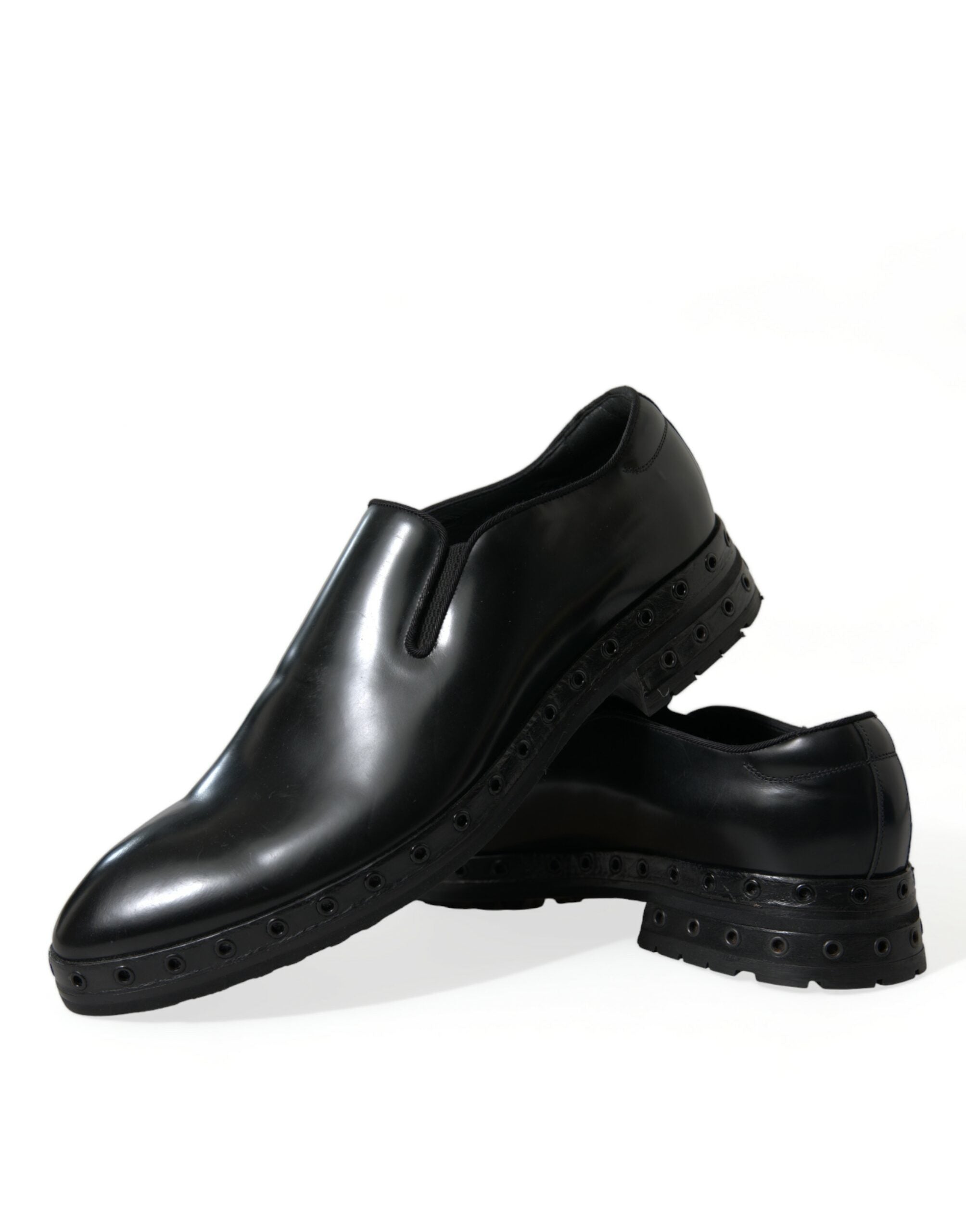 Dolce & Gabbana Black Leather Studded Loafers Dress Shoes -   -  Dolce & Gabbana.