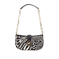 Michael Kors Carmen Small Black Haircalf Pouchette Shoulder Crossbody Bag -  Luxury Cross Body Bag for Women -  Michael Kors.
