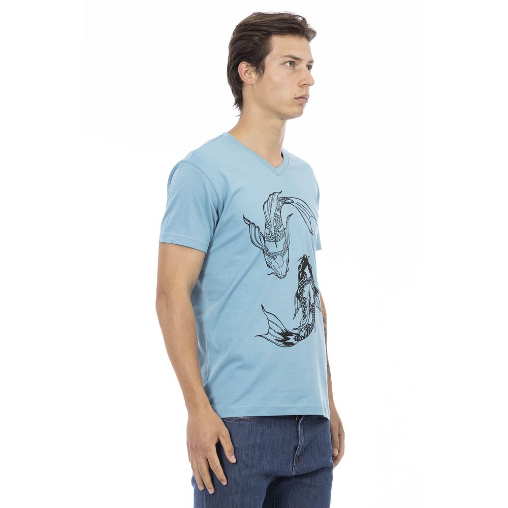Trussardi Action Light Blue Cotton Men T-Shirt -   -  Trussardi Action.