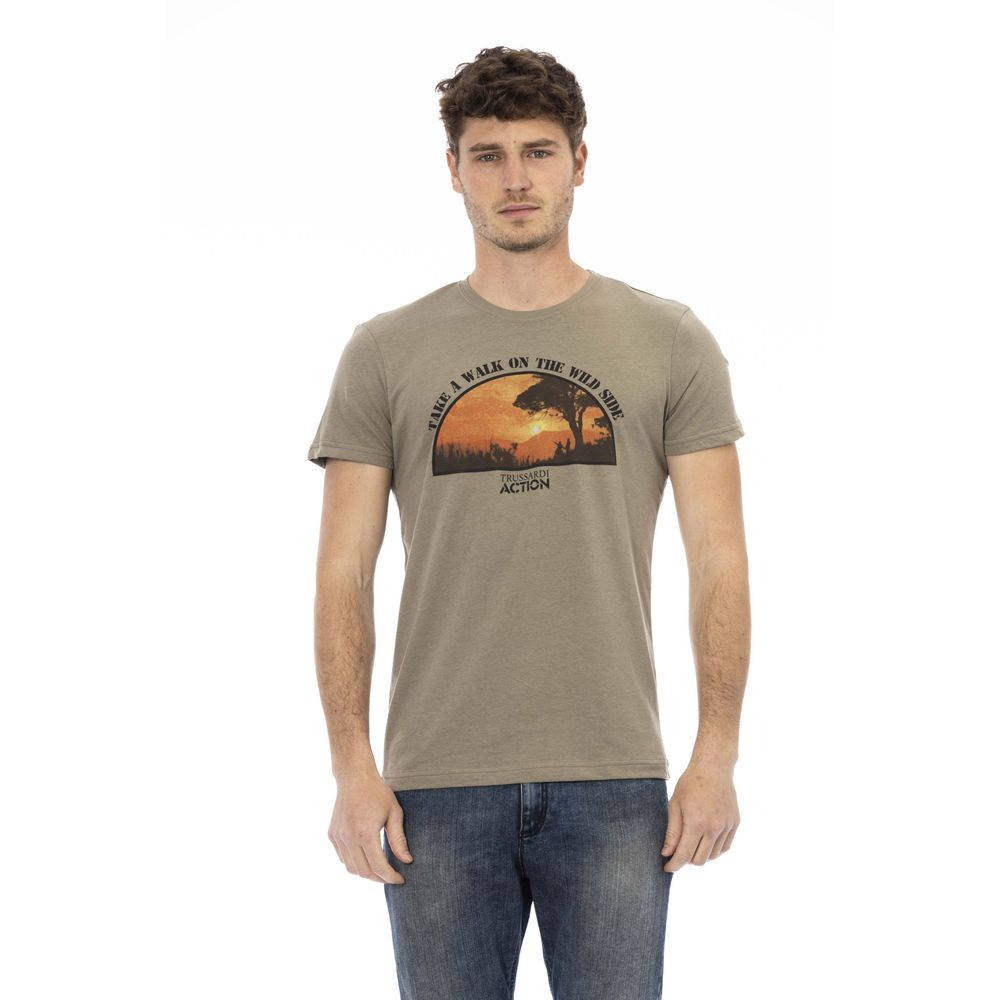 Trussardi Action Green Cotton Men T-Shirt -   -  Trussardi Action.
