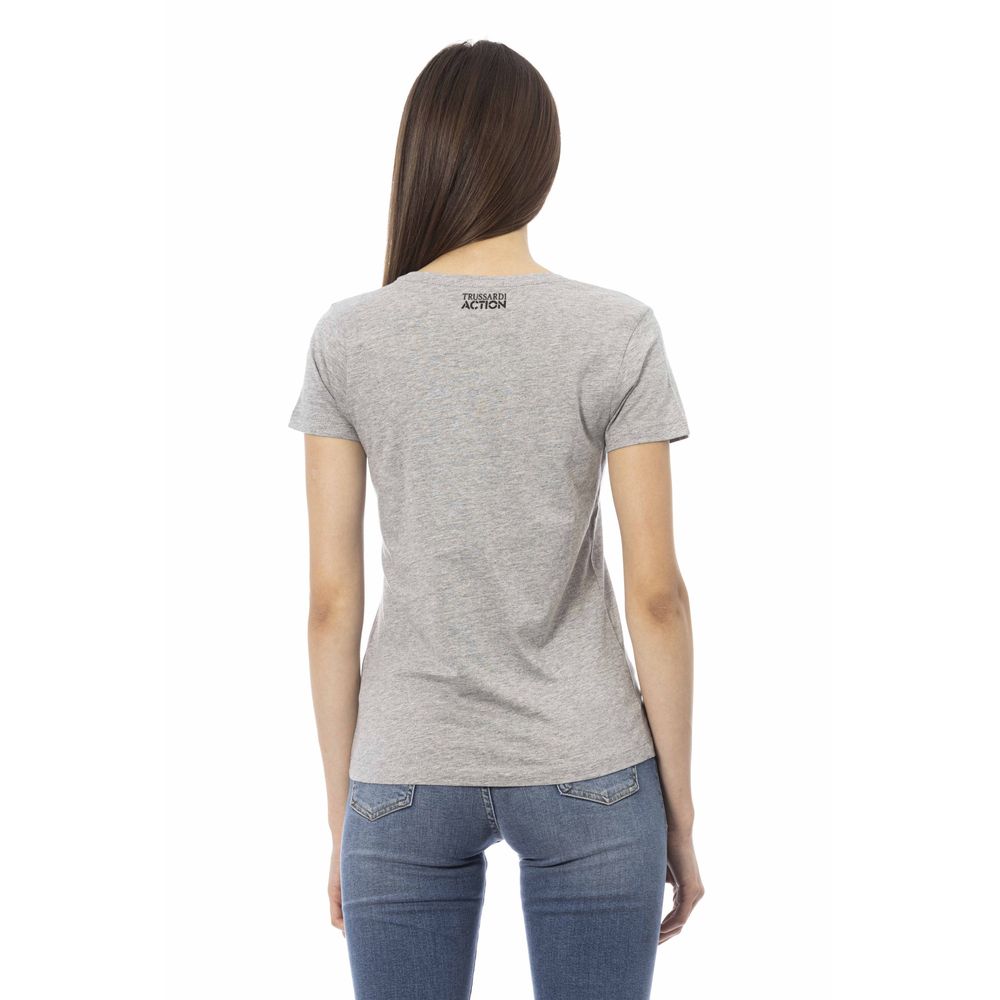 Trussardi Action Gray Cotton Women T-Shirt -   -  Trussardi Action.