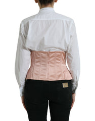 Dolce & Gabbana Pink Silk Stretch Belt Waist Strap Corset Top -   -  Dolce & Gabbana.