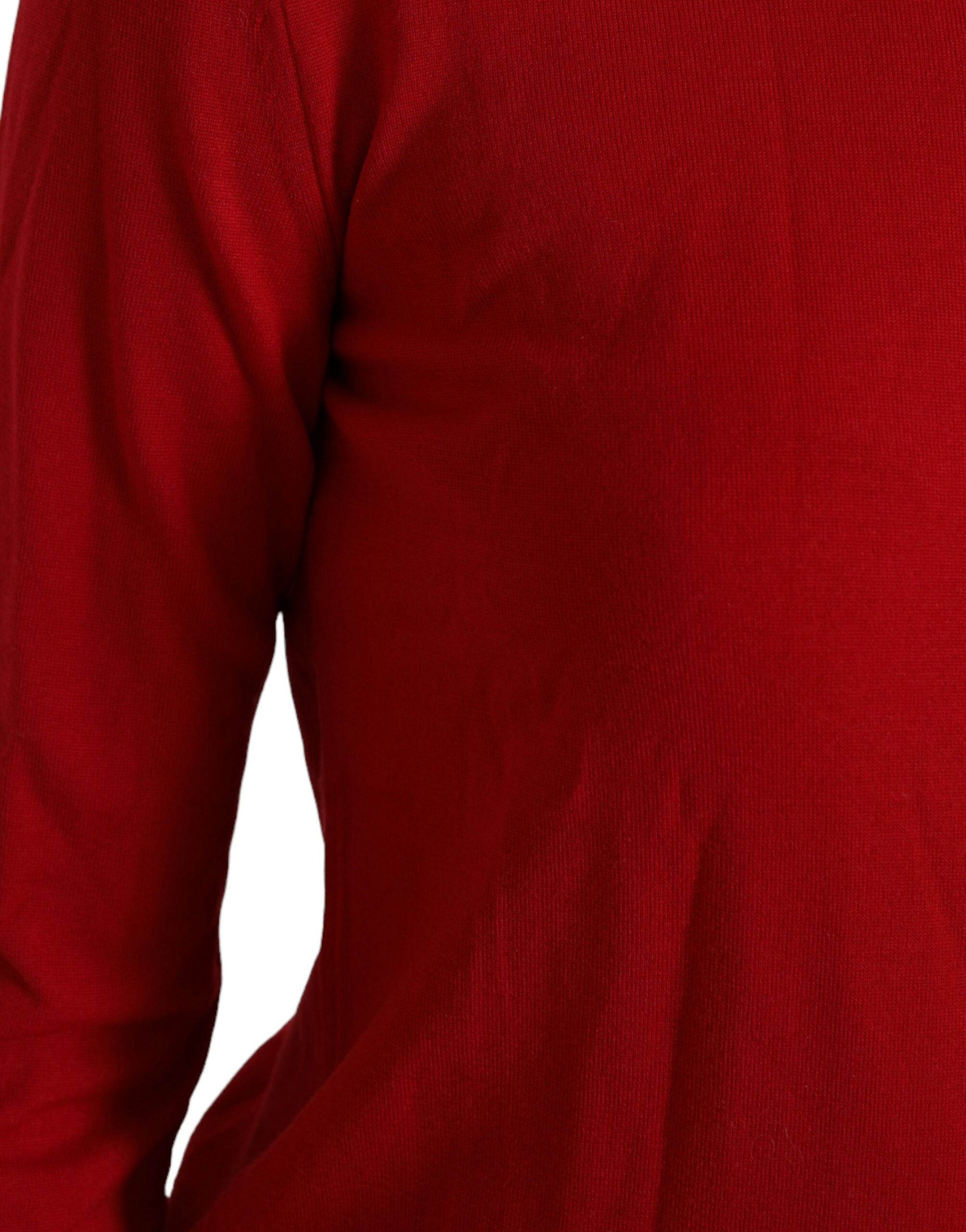 Dolce & Gabbana Red Wool Knitted Crew Neck Pullover Sweater -   -  Dolce & Gabbana.