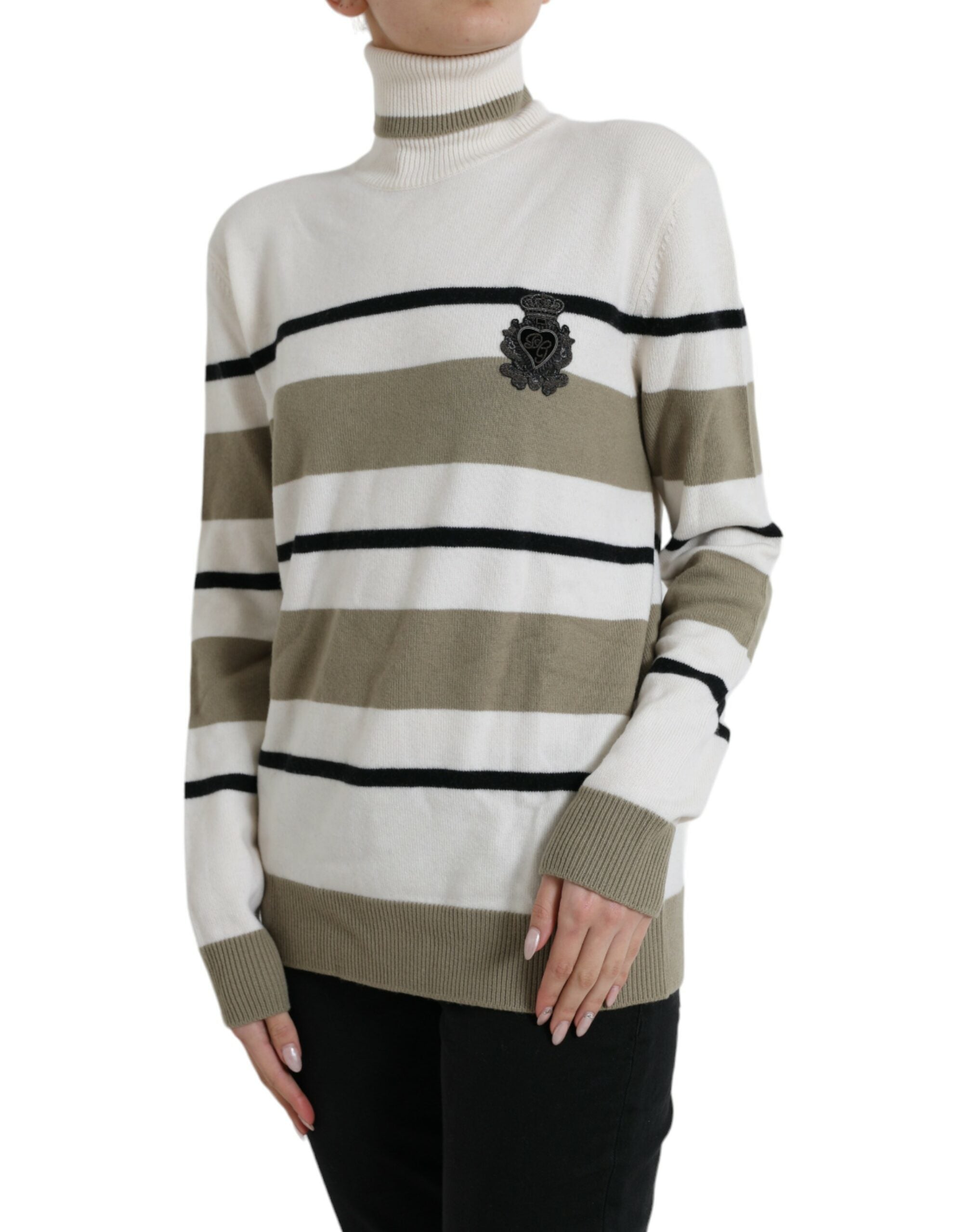 Dolce & Gabbana Multicolor Stripe Wool Logo Pullover Sweater -   -  Dolce & Gabbana.