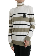 Dolce & Gabbana Multicolor Stripe Wool Logo Pullover Sweater -   -  Dolce & Gabbana.