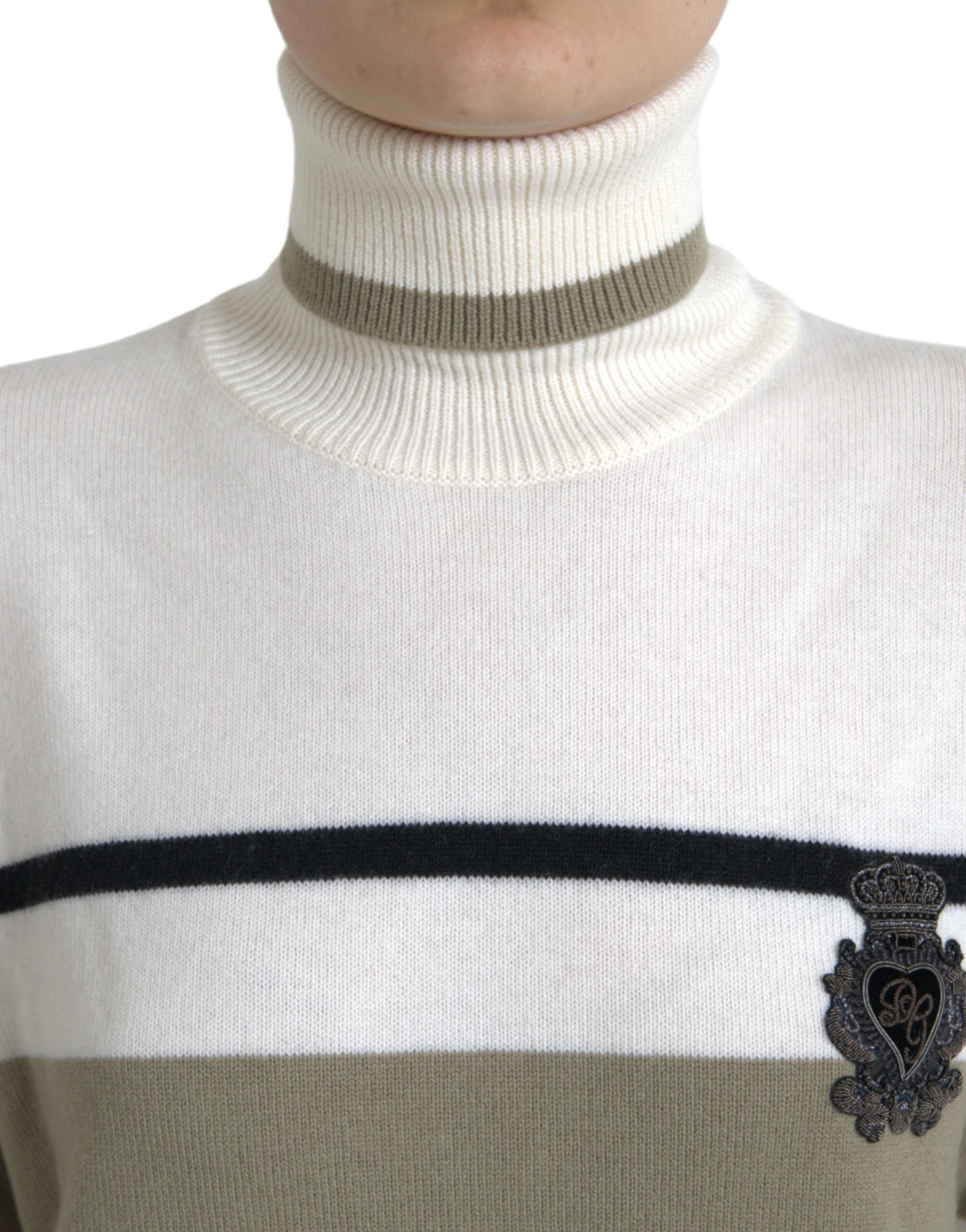 Dolce & Gabbana Multicolor Stripe Wool Logo Pullover Sweater -   -  Dolce & Gabbana.