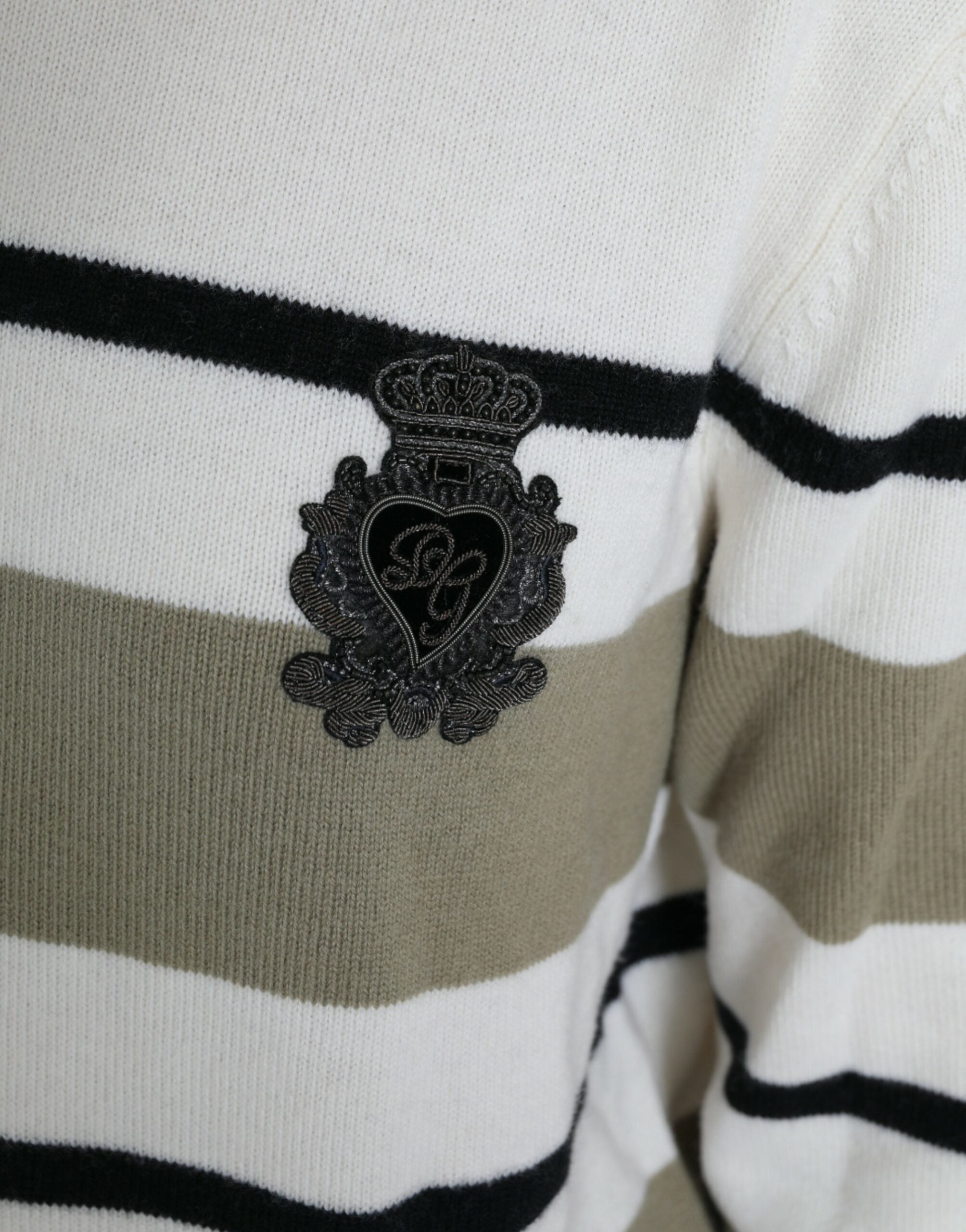 Dolce & Gabbana Multicolor Stripe Wool Logo Pullover Sweater -   -  Dolce & Gabbana.