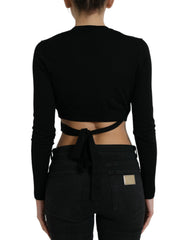 Dolce & Gabbana Black Wool V-neck Crossed Cardigan Sweater -   -  Dolce & Gabbana.